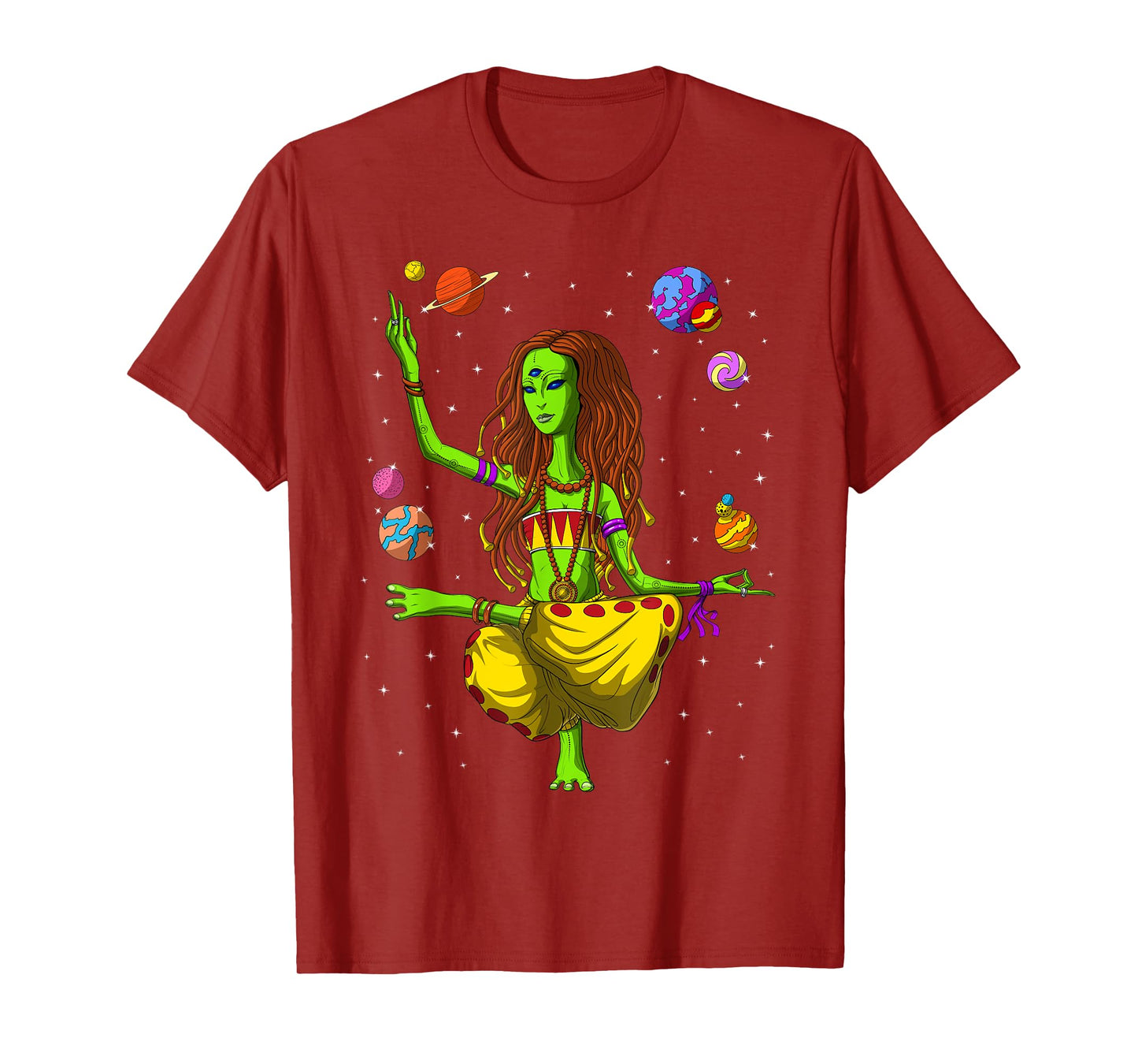 Hippie Alien Yoga Zen Meditation Psychedelic Spiritual Women T-Shirt