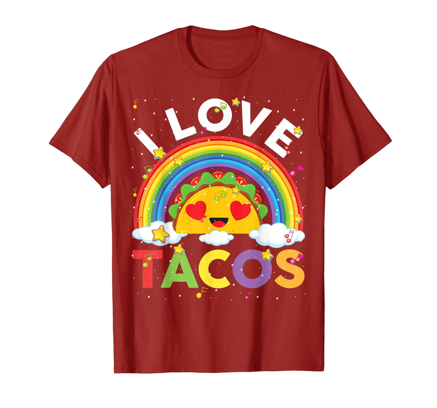 Kids Taco-Shirt Toddler Boys Girls I Love Tacos Cute Rainbow T-Shirt