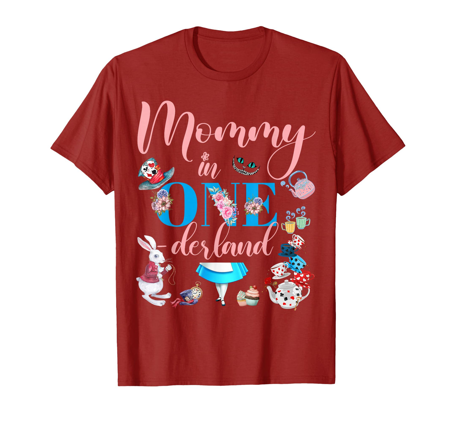 Alice in ONEderland Family Mommy Of The Birthday Girl T-Shirt