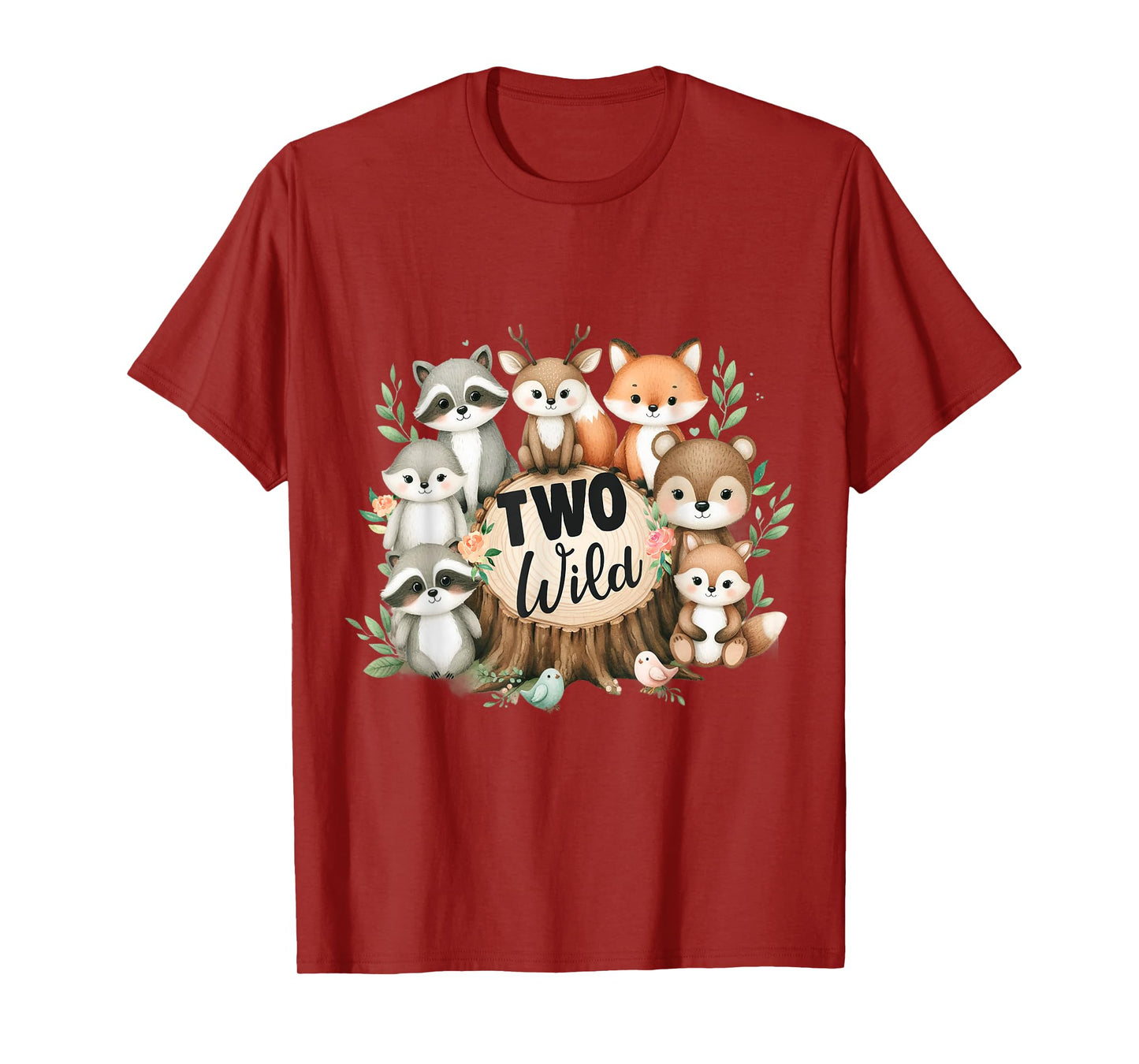 Two Wild Birthday Cute Woodland Animal Jungle 2nd Birthday T-Shirt