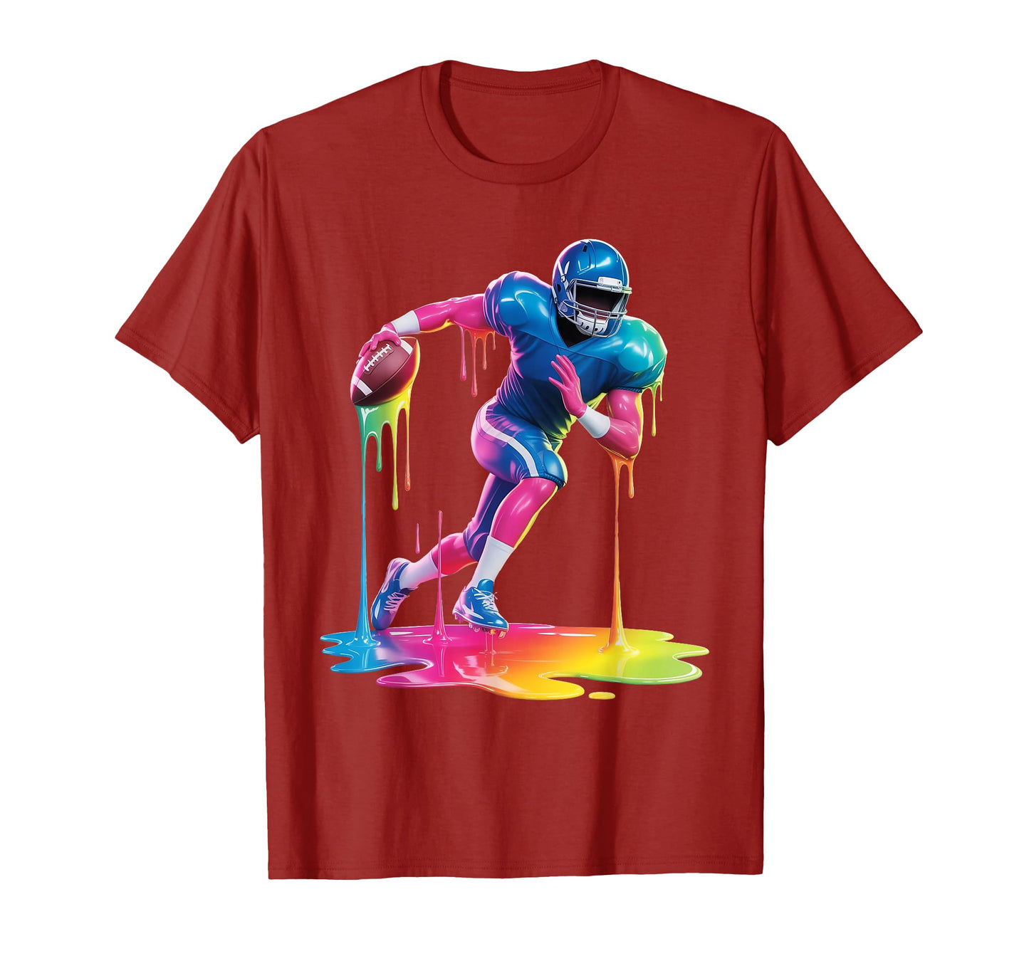 Tie Dye Football Drip Boys Youth Kid Dripping Football T-Shirt