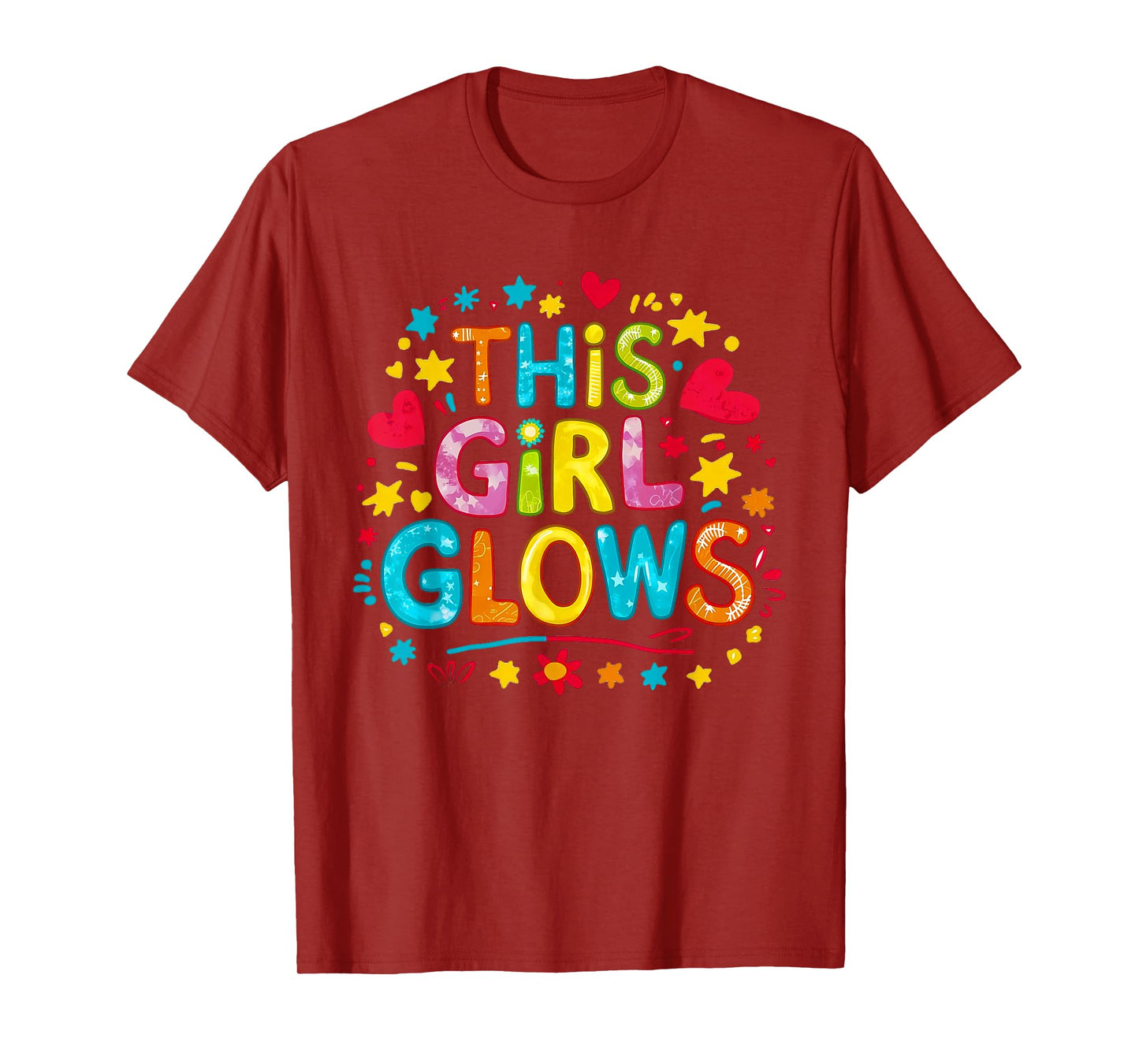 This Girl Glows for Women & Girls Tie Dye 80s Themed Disco T-Shirt
