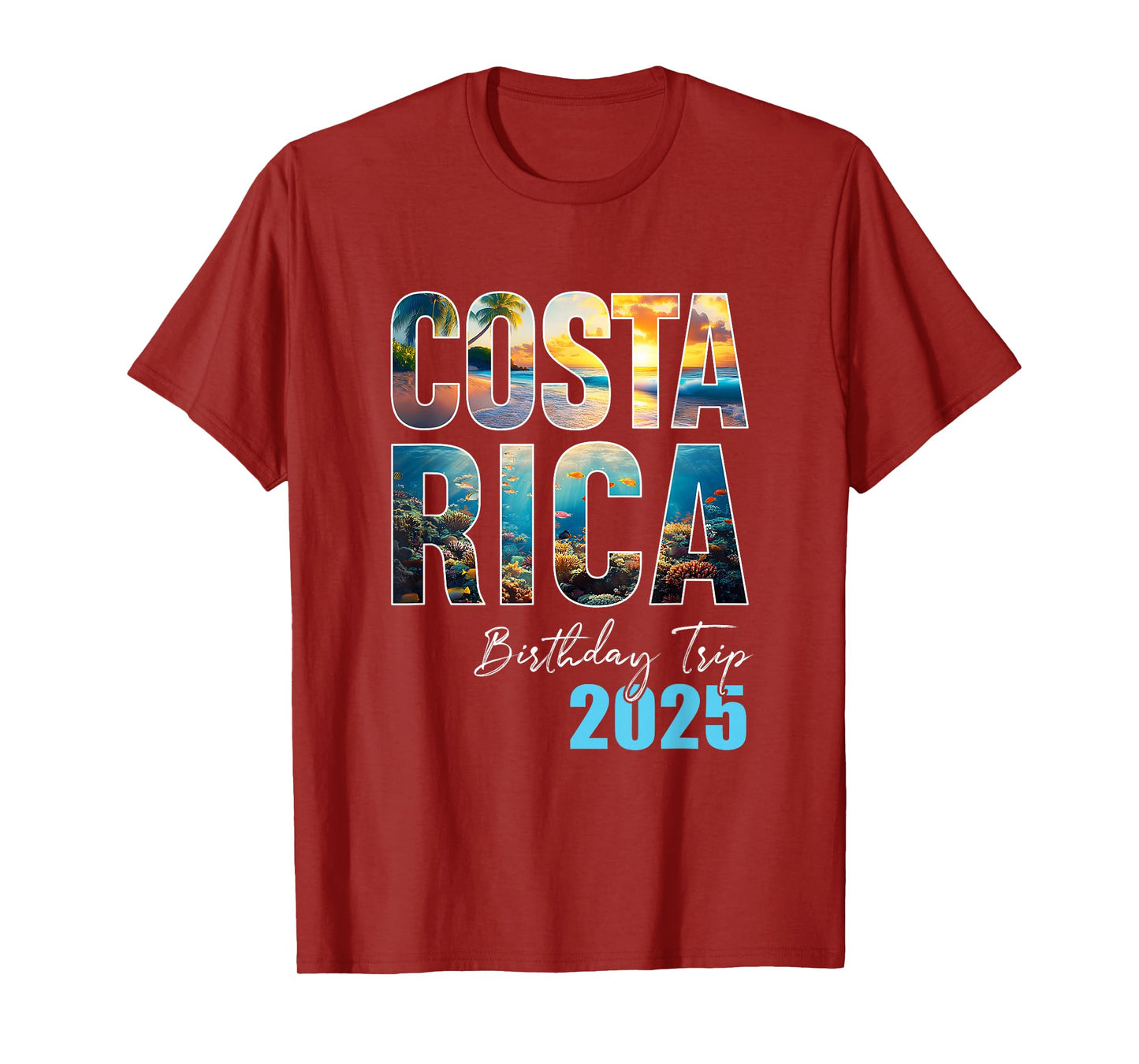Costa Rica Birthday Trip 2025 Cruise T-Shirt - Unisex-Adult, Black, Small, Short Sleeve, Cotton 65% Polyester 35%, Novelty T-Shirt