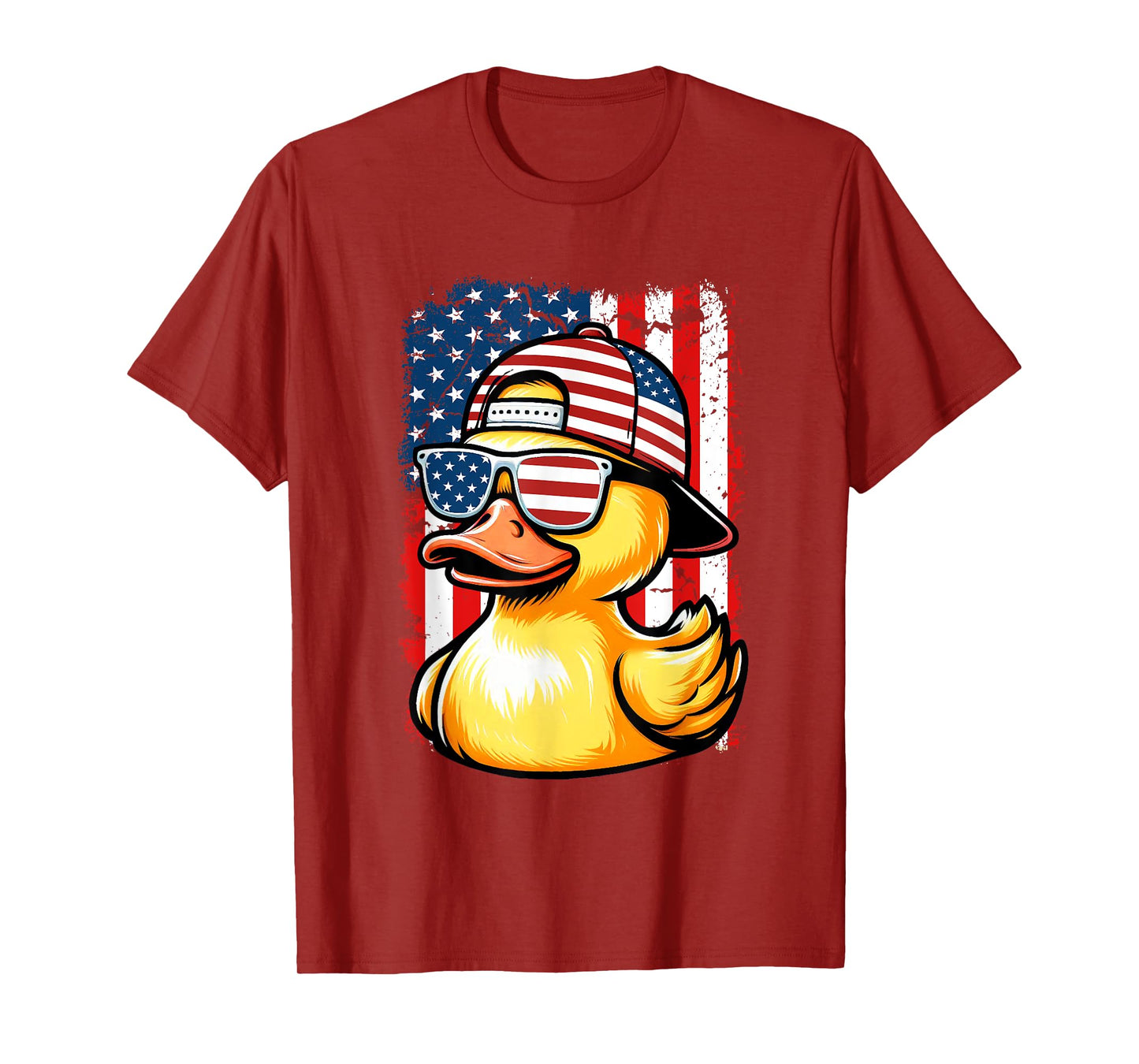 Rubber Duck American Flag 4th Of July Funny Sunglasses Duck Women Kids Men T-Shirt