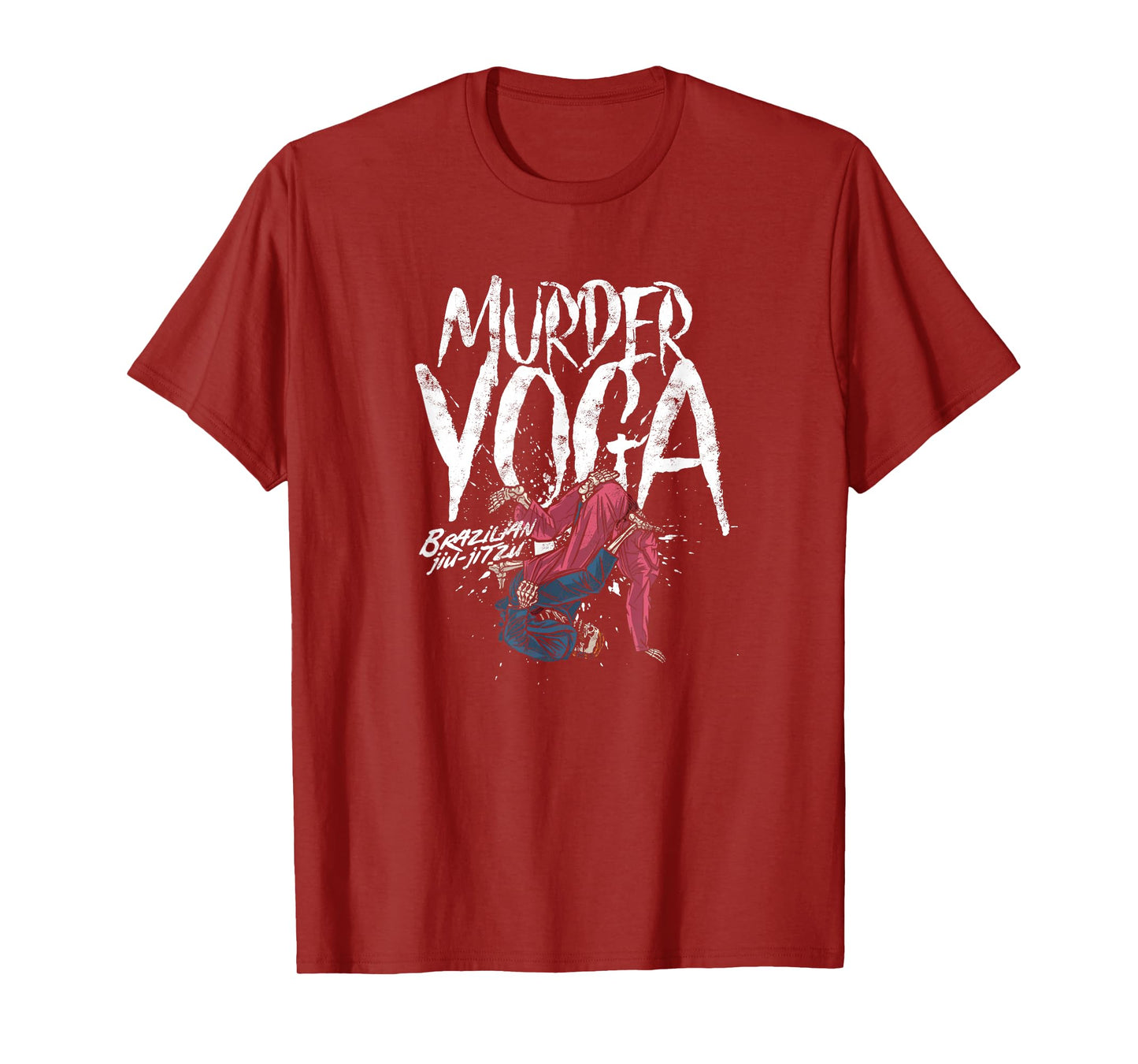 Murder Yoga Funny Brazilian Jiu Jitsu Wrestling Distressed T-Shirt