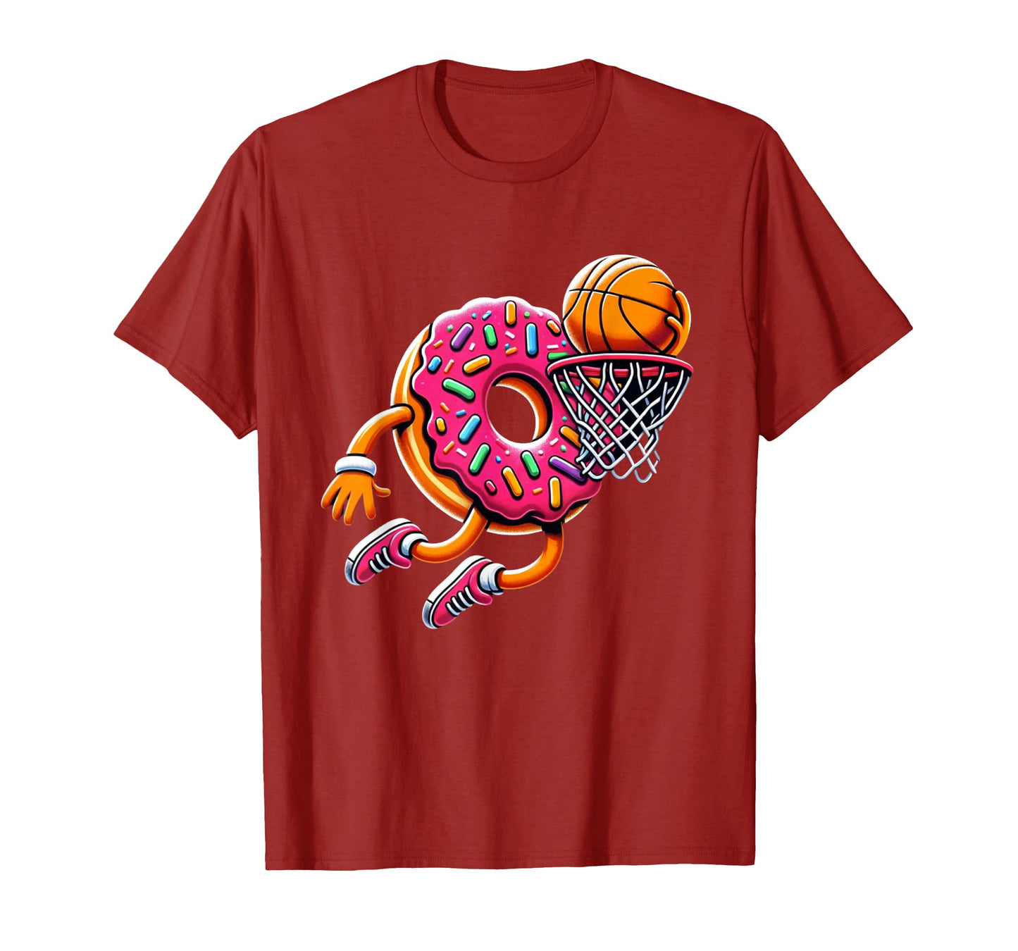 Funny Donut Dunking Basketball Food Champ Sports Donut T-Shirt