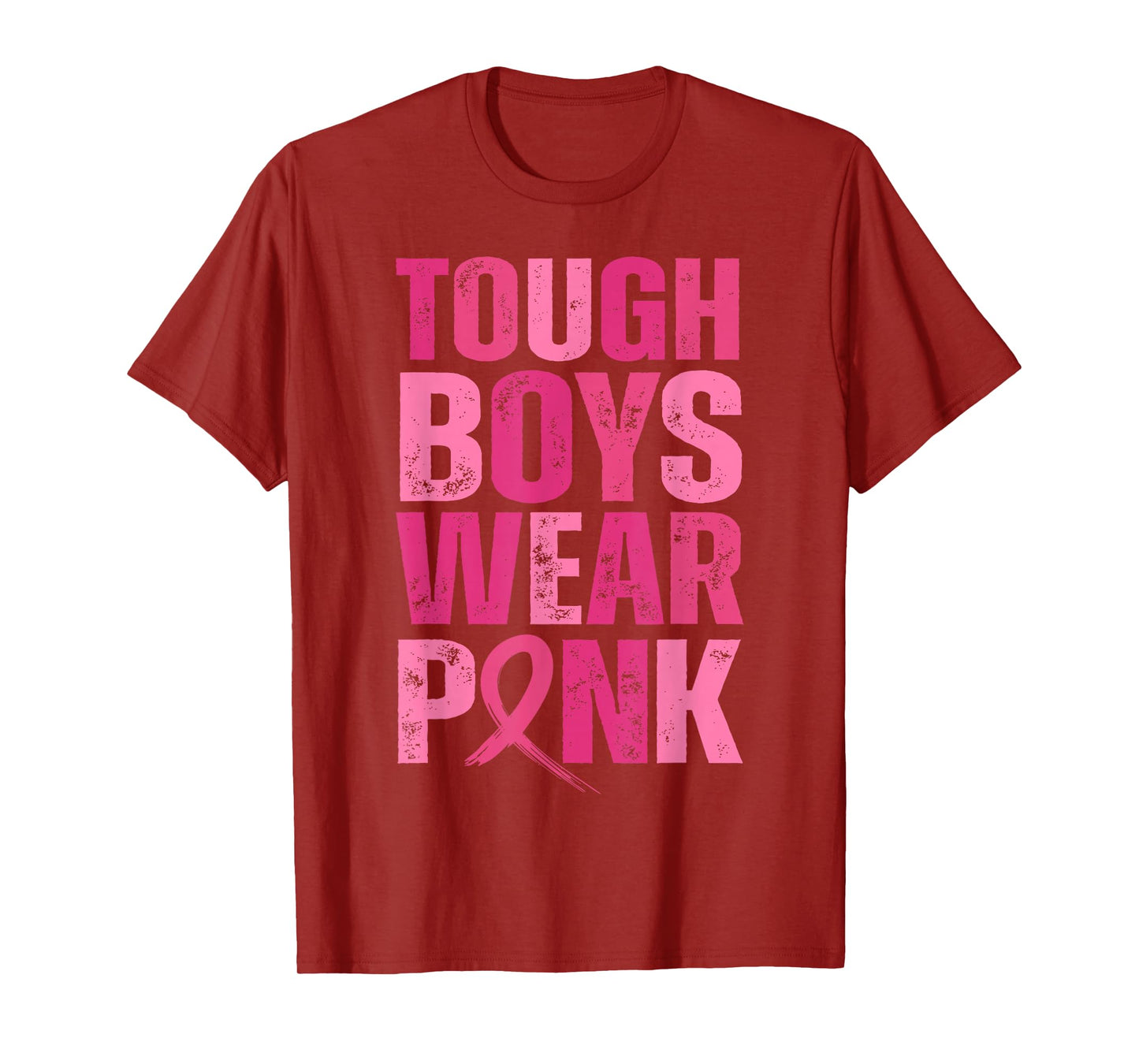 Tough Boys Wear Pink Breast Cancer Awareness Shirts Men Boys T-Shirt