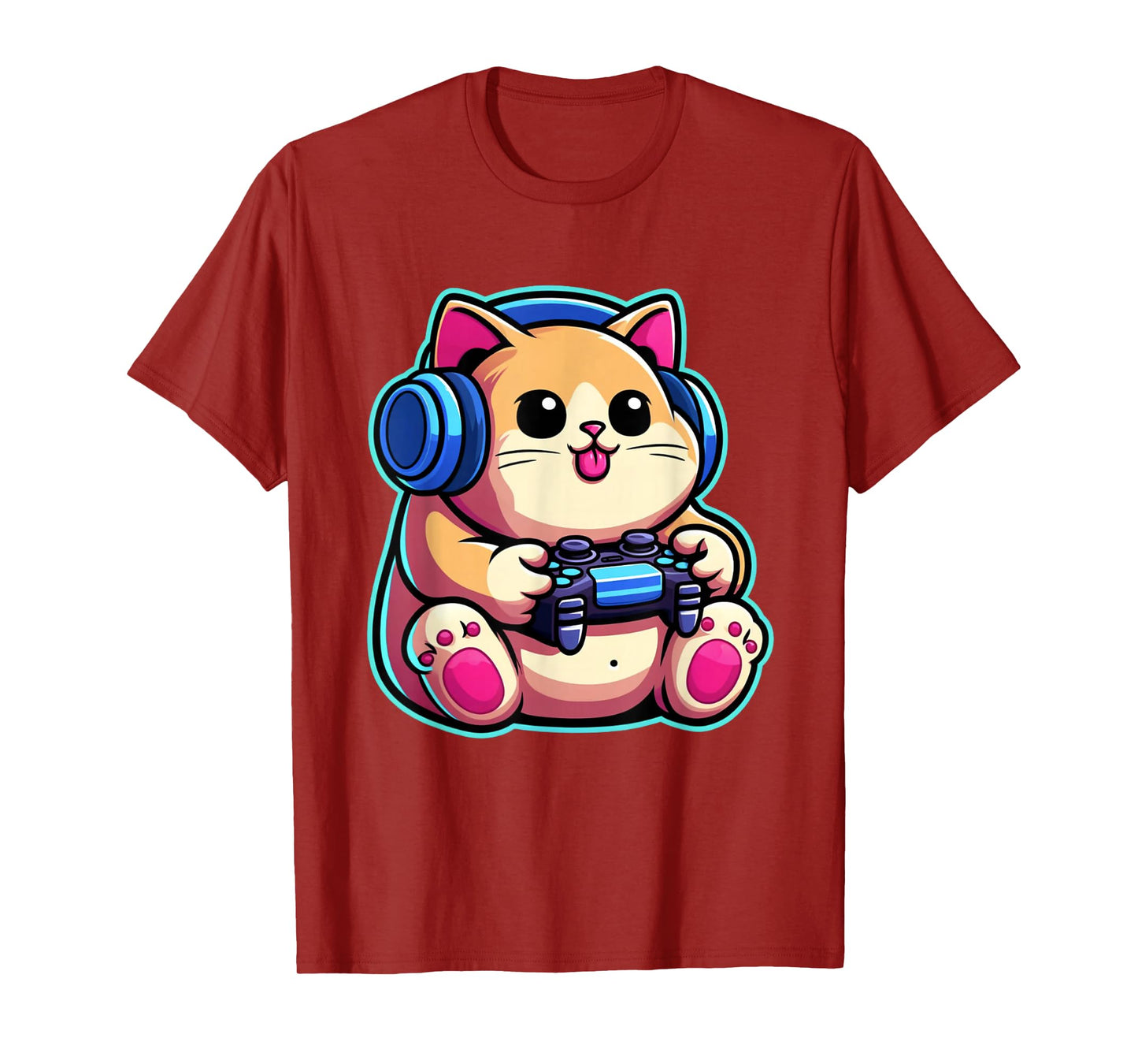 Funny Cat Gamer Gaming Cat Video Game T-Shirt
