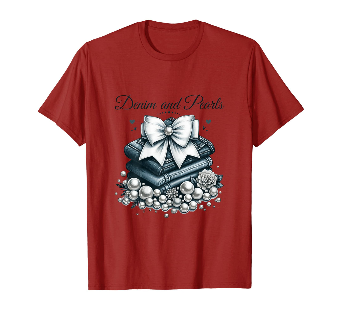 Pearls & Denim 2025 Outfit for Stylish Women T-Shirt