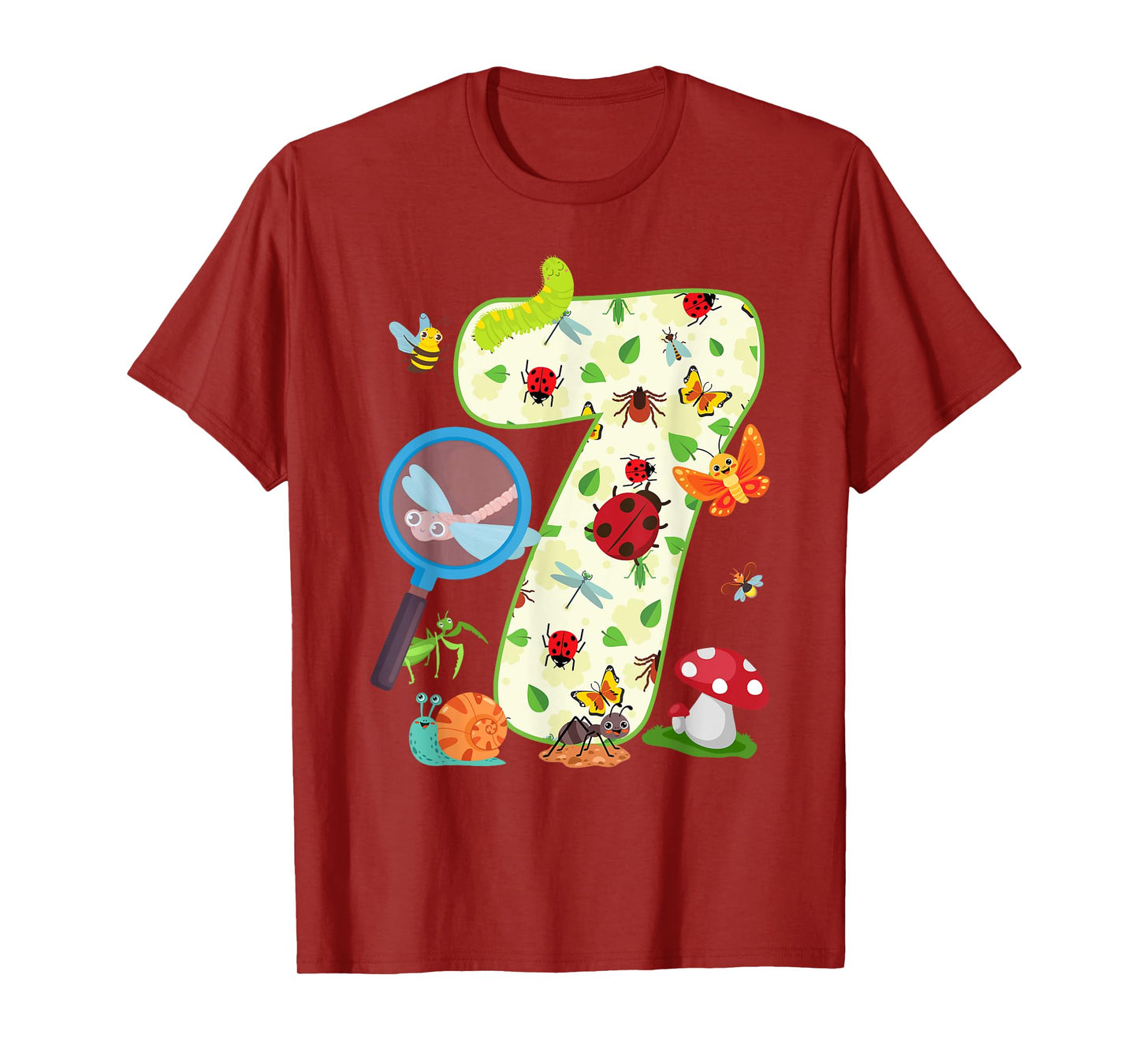 7 Year Old Birthday Insect Lover 7th Bday Bug Insect Party T-Shirt