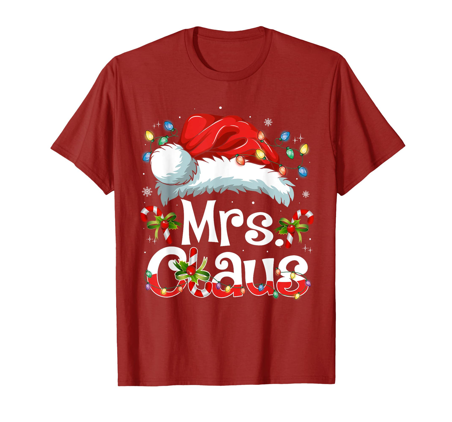 Mr and Mrs Claus Couples Matching Christmas Pajamas Santa T-Shirt
