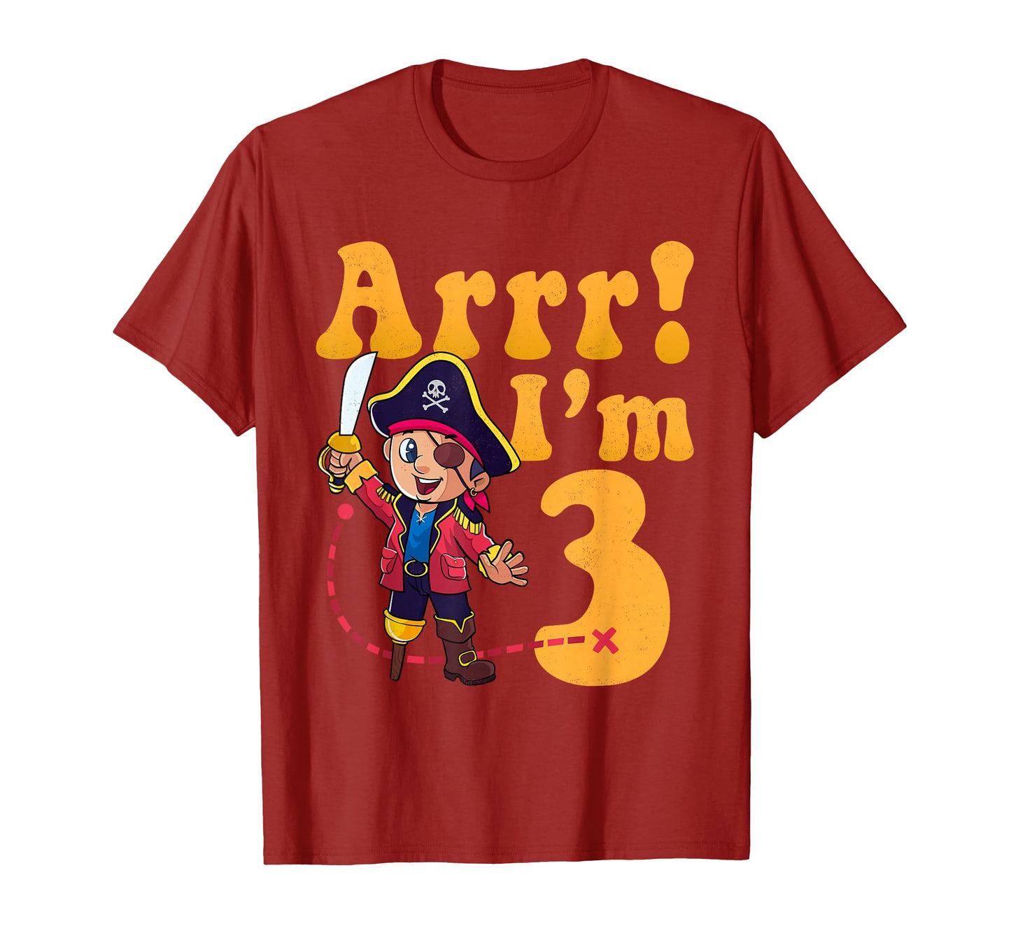Kids 3rd Pirate Birthday Party Arrr I'm 3 Three Years Old T-Shirt