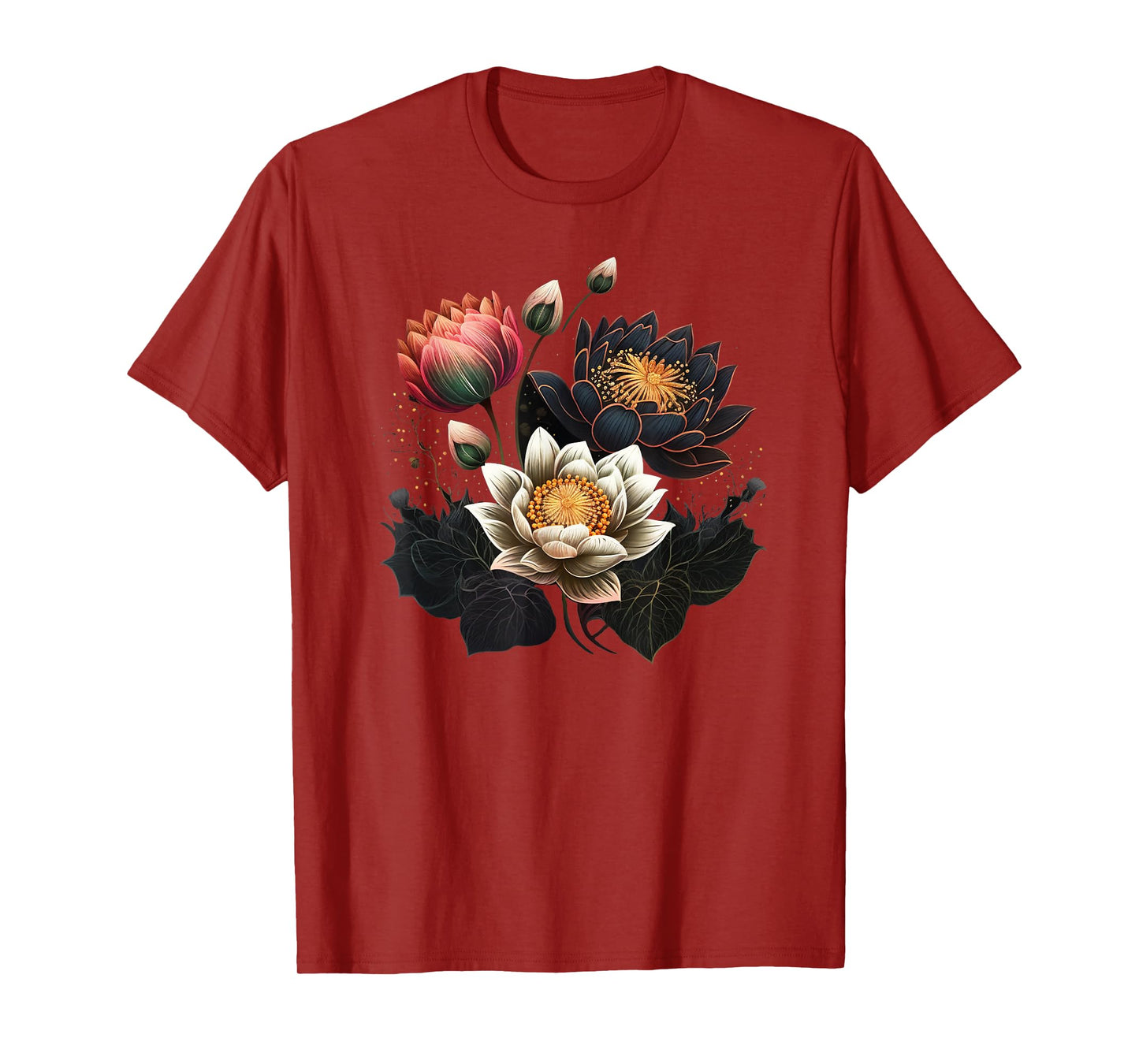 Lotus flowers Buddhism spiritual symbol yoga namaste blossom T-Shirt
