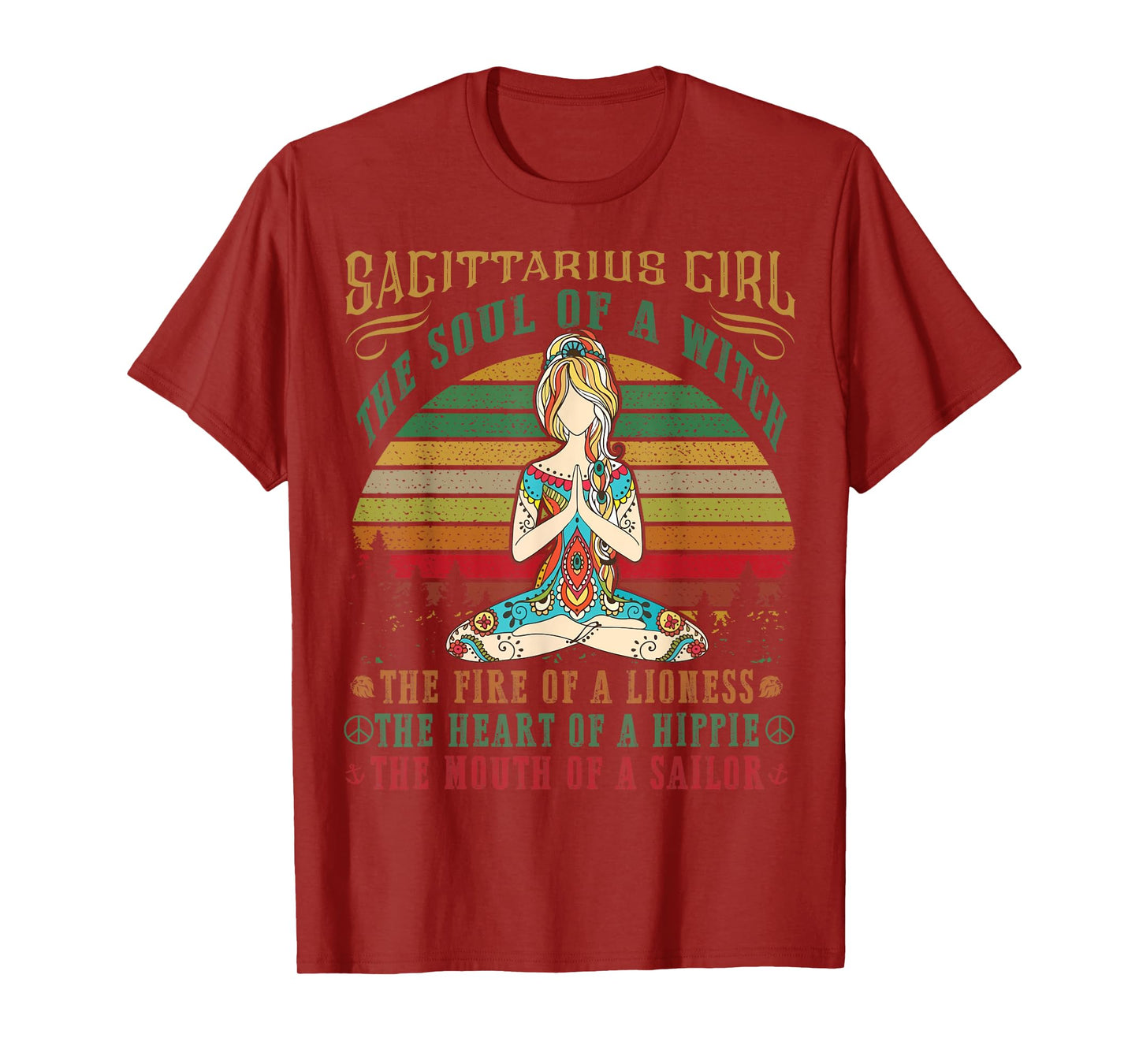 Sagittarius Girl Tshirt for Yoga Black Women Birthday Gifts T-Shirt