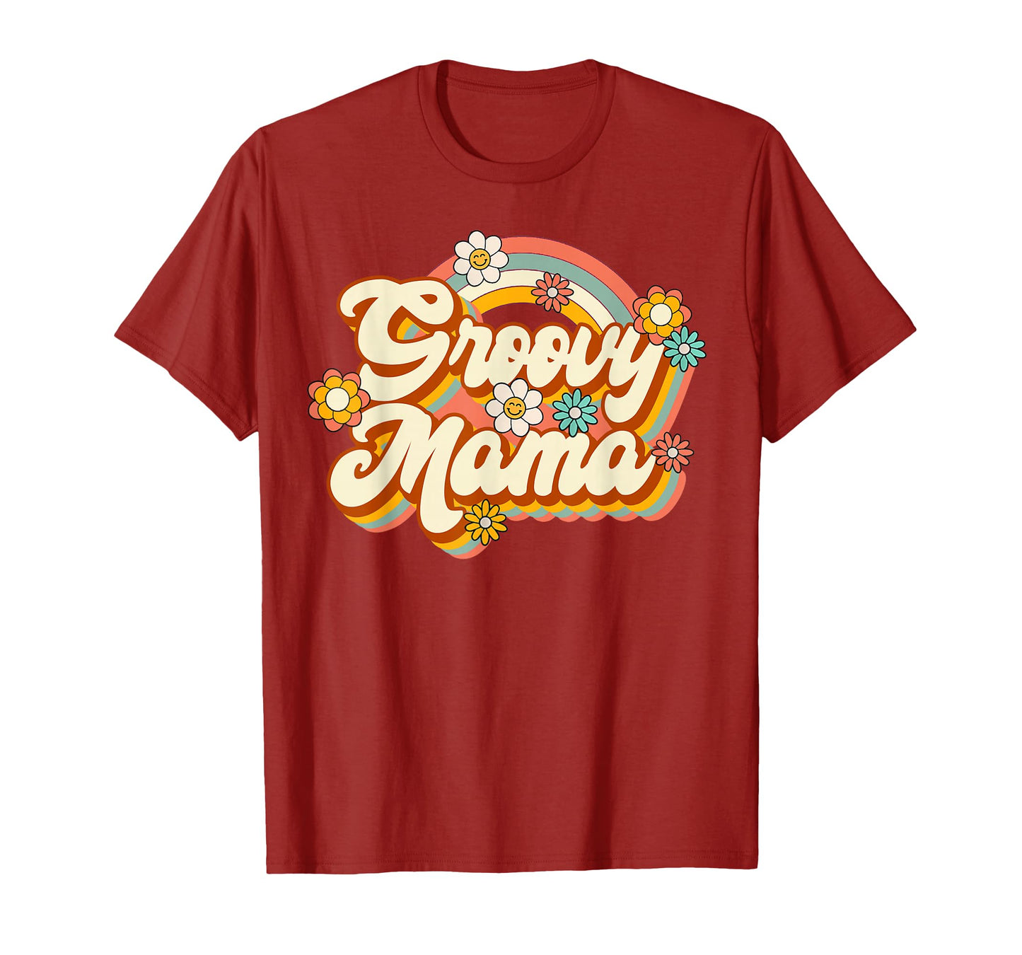 Retro Groovy Mama Family Birthday 60s 70s Hippie Costume T-Shirt