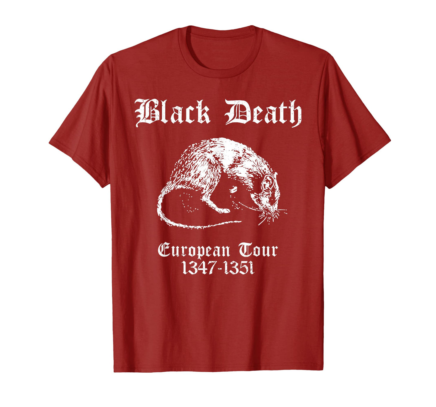 Retro Black Death European Tour Plague Rat Medieval History T-Shirt