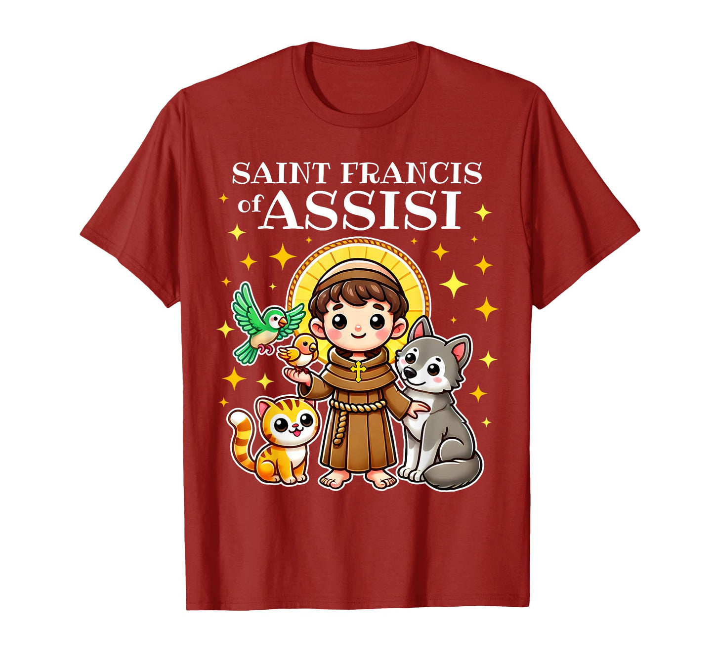 Saint Francis of Assisi Saint of Animals Catholic for kids T-Shirt