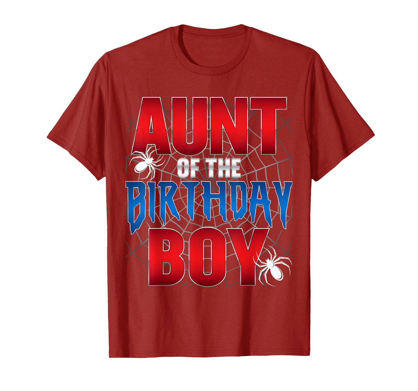 Aunt Of The Birthday Boy Spider Web Birthday Party Matching T-Shirt