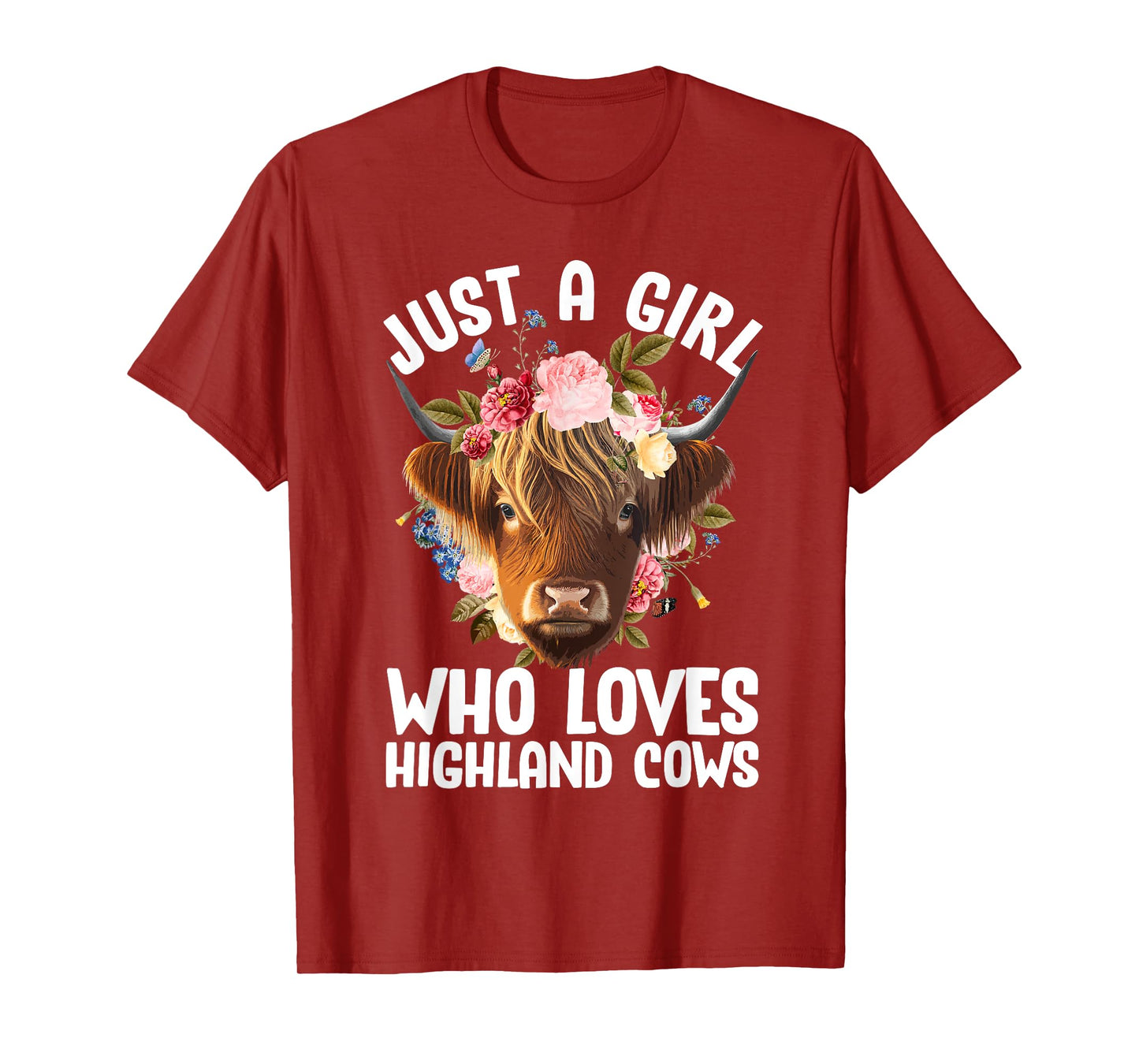 Funny Highland Cow Art For Women Girls Highlander Cow Lover T-Shirt