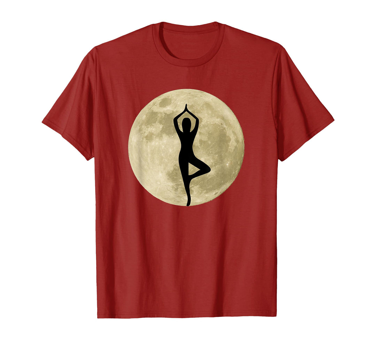 Yoga Pose Tree Vrikshasana Asana Full Moon T-Shirt