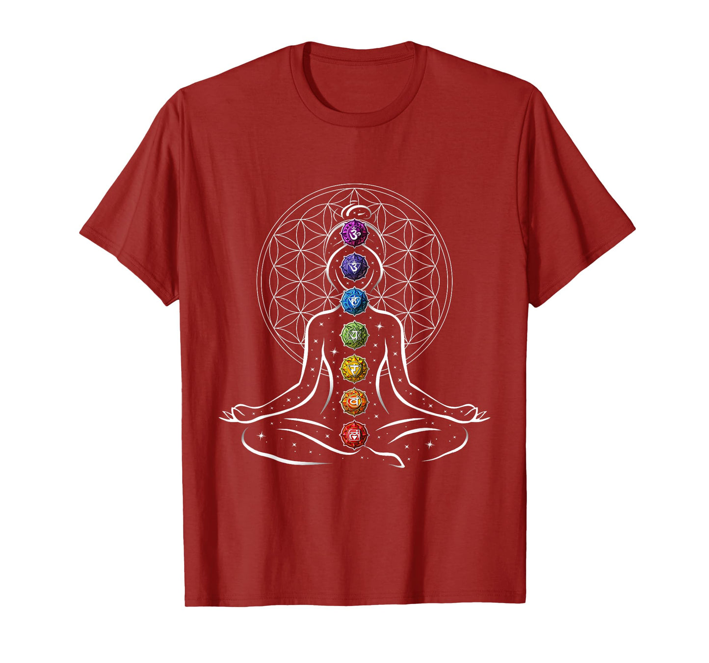 Yoga Meditation Chakras Zen Flower of Life Sacred Geometry T-Shirt