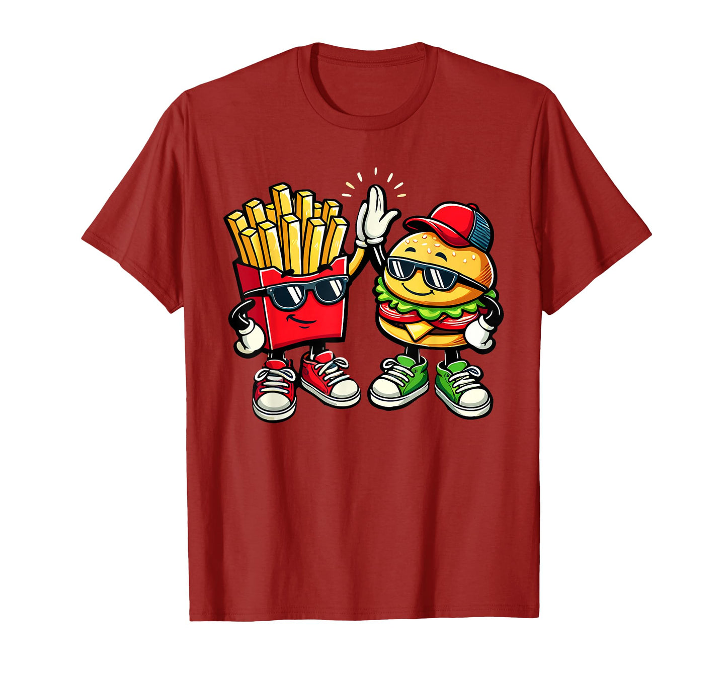 Hamburger Fries High Five | Cool Fun Combo Snacks Funny T-Shirt