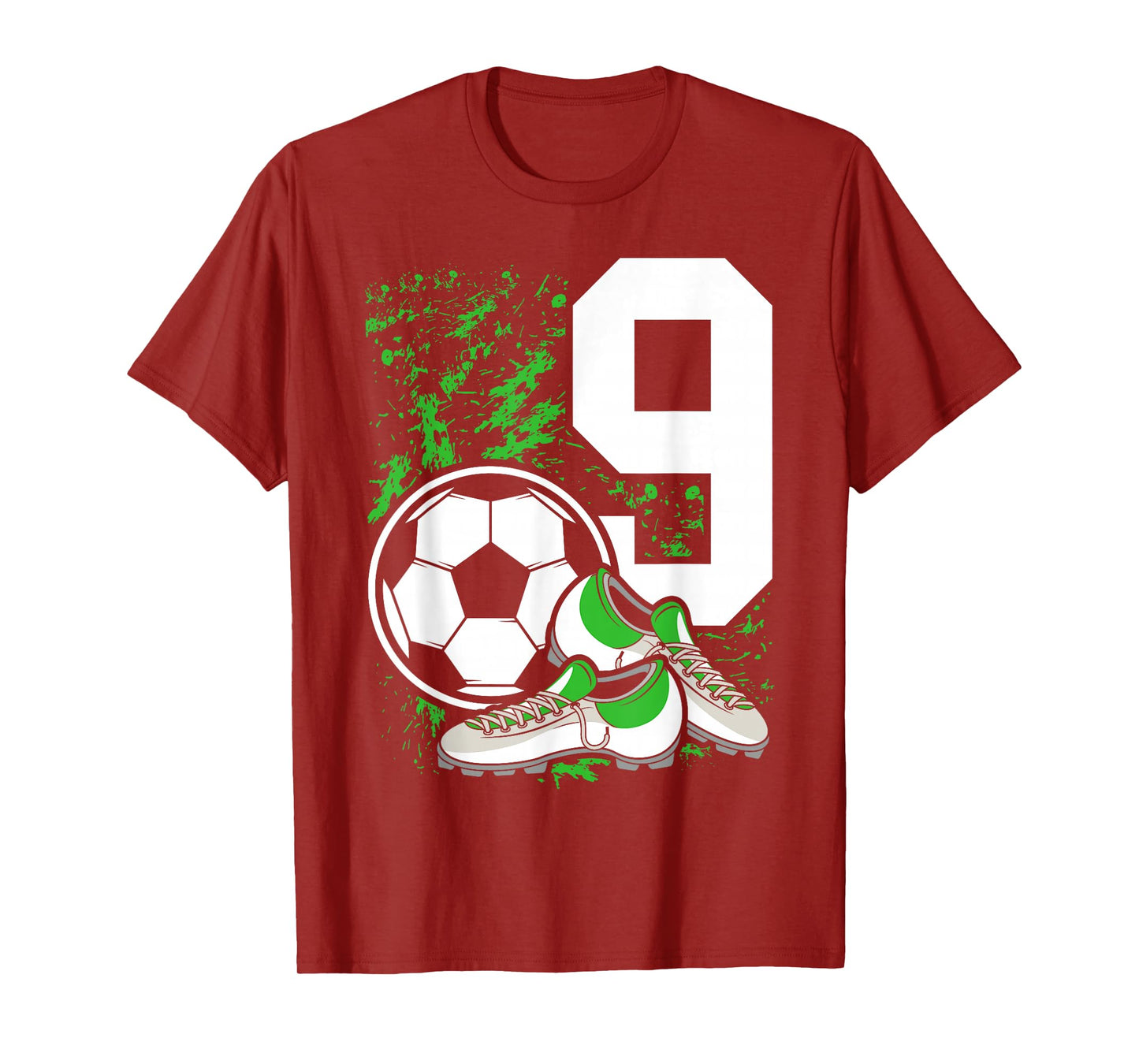 9th Birthday Boys 9 Years Soccer Football Player Birthday T-Shirt