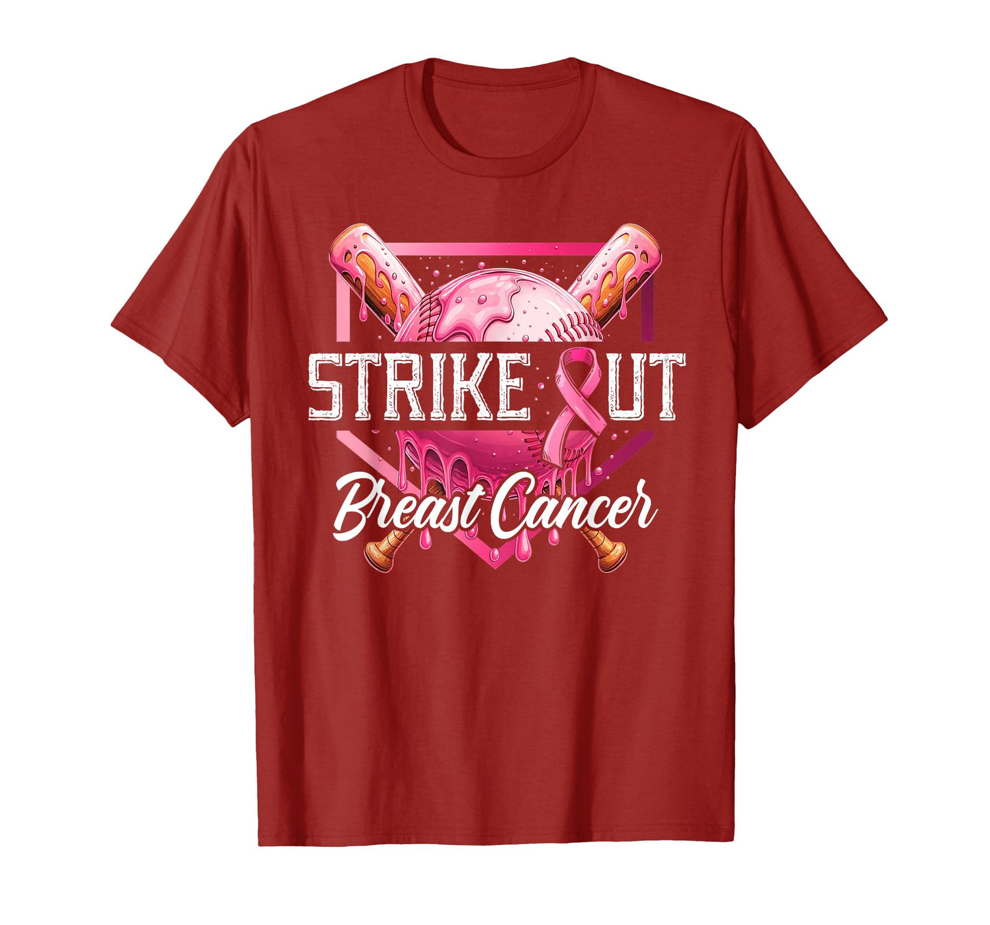 Strike Out Breast Cancer Baseball Fight Awareness Men Women T-Shirt