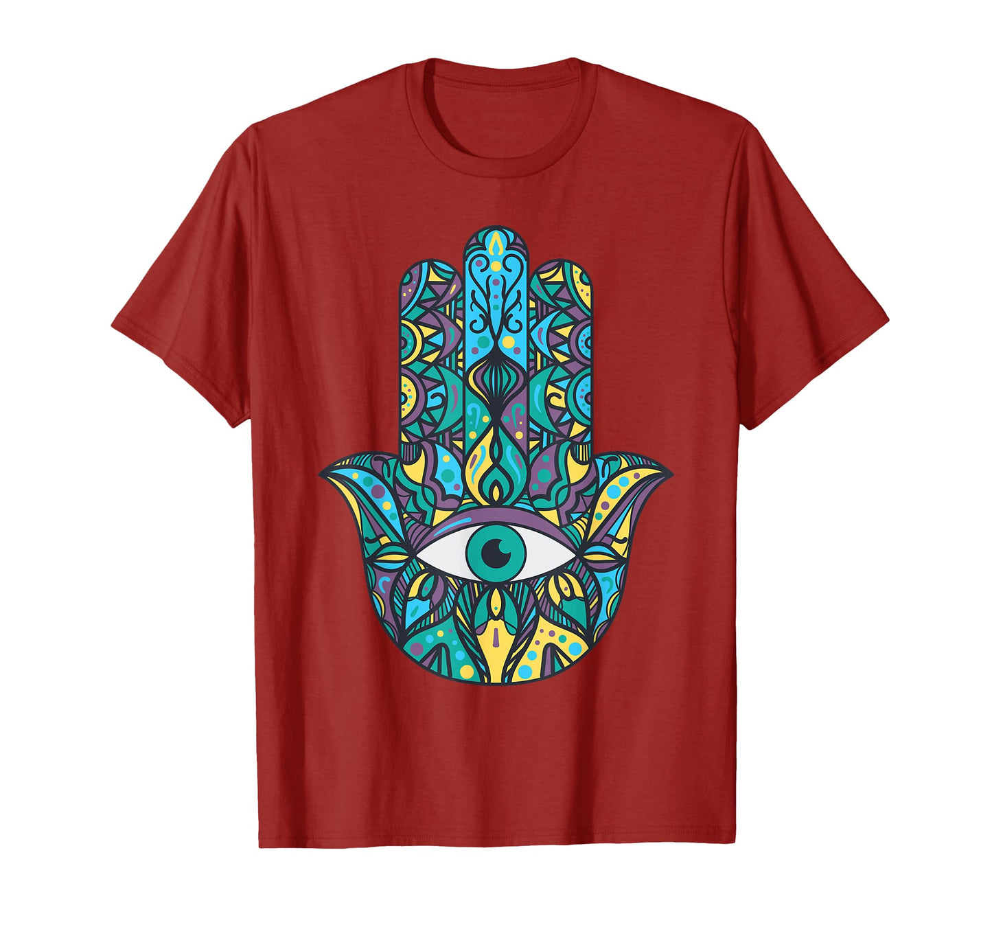 Hamsa Hand Meditation Yoga Hand Of Fatima Men Women T-Shirt