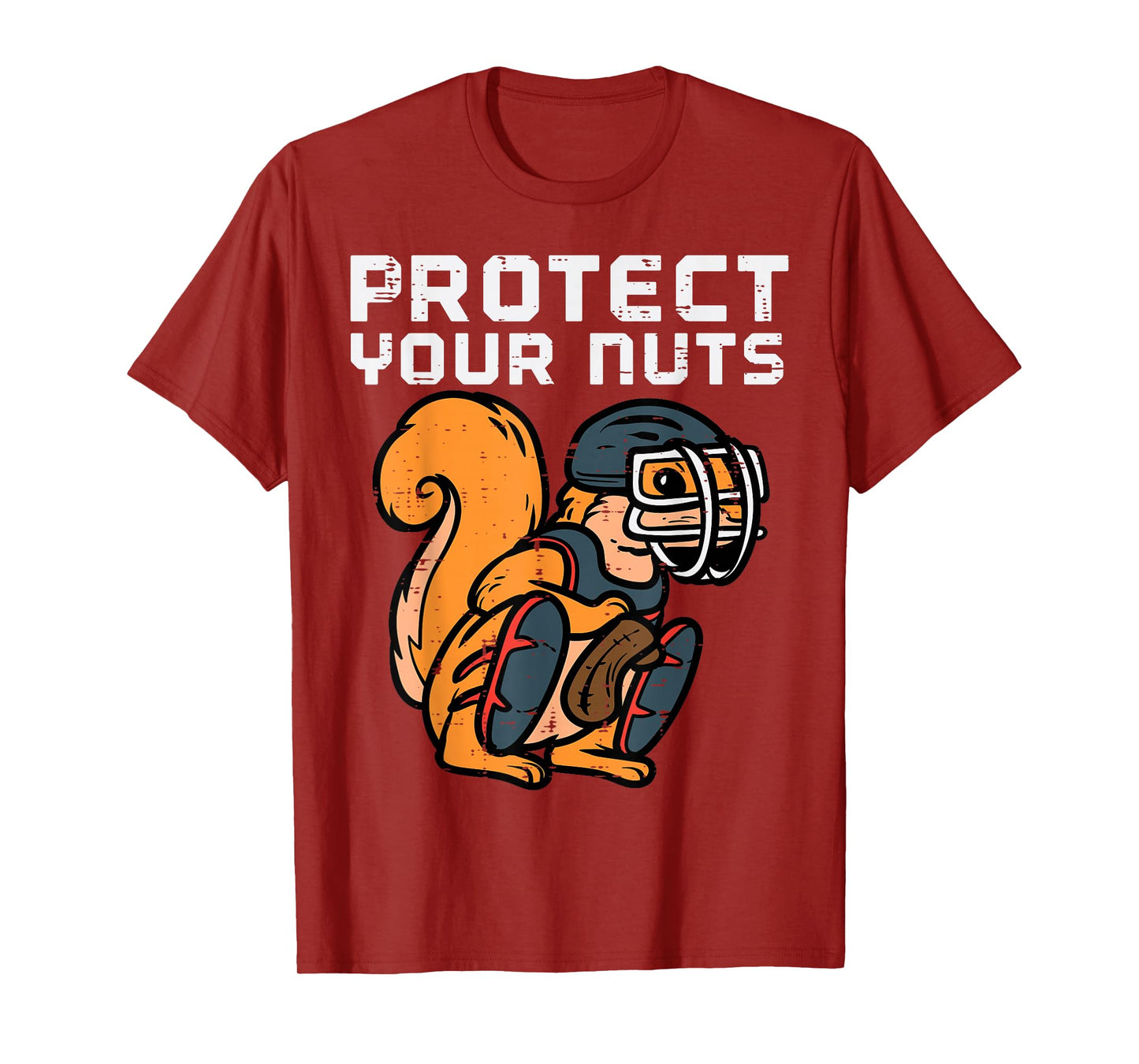 Squirrel Baseball Catcher Protect Your Nuts Boys Kids Men T-Shirt