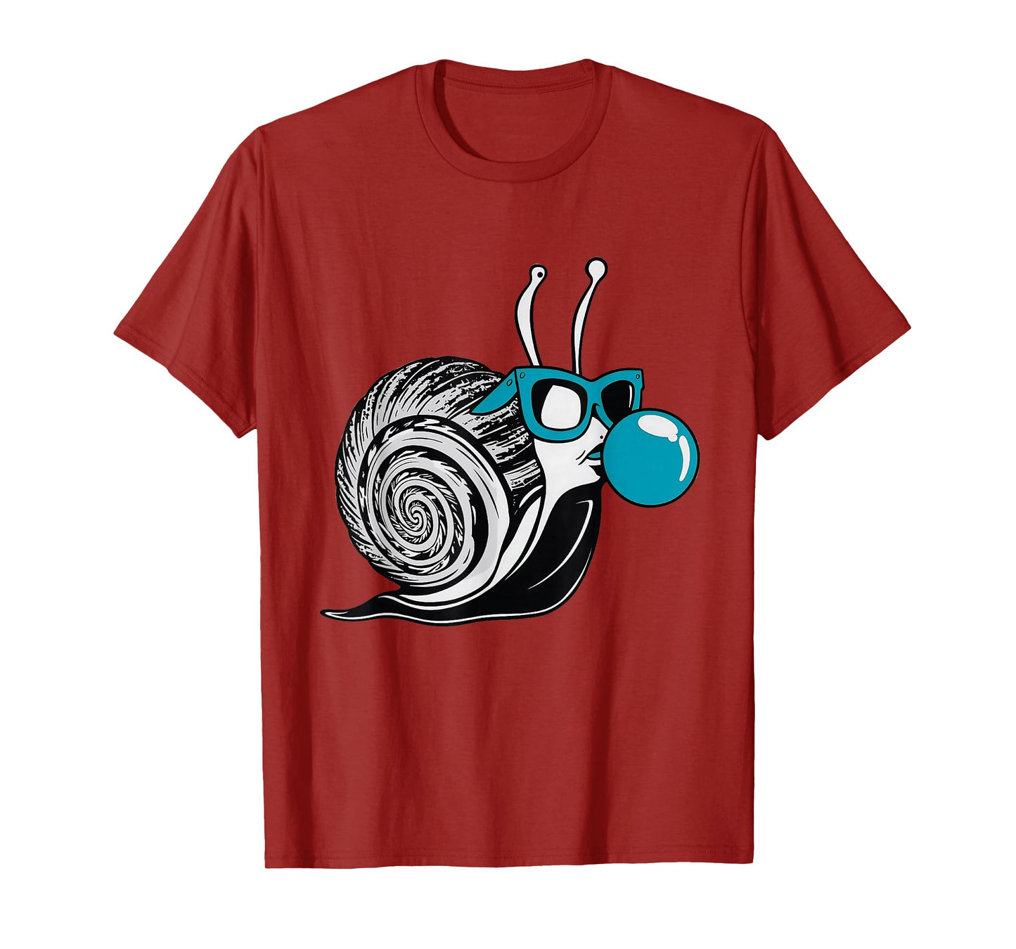 Funky Snail with Sunglasses and Bubblegum Design T-Shirt