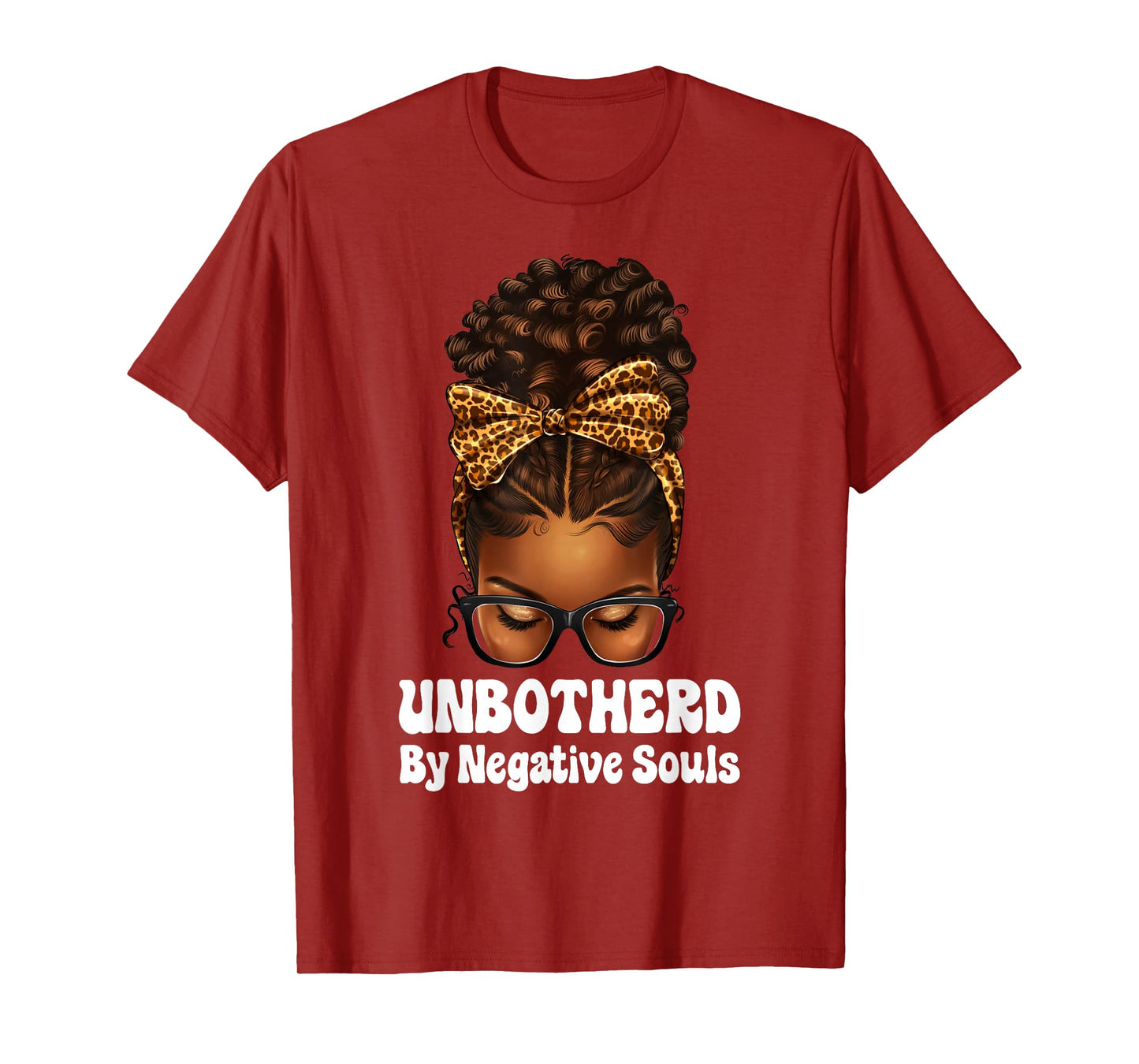 Unbothered Afro Mesy Bun African American Black Woman T-Shirt