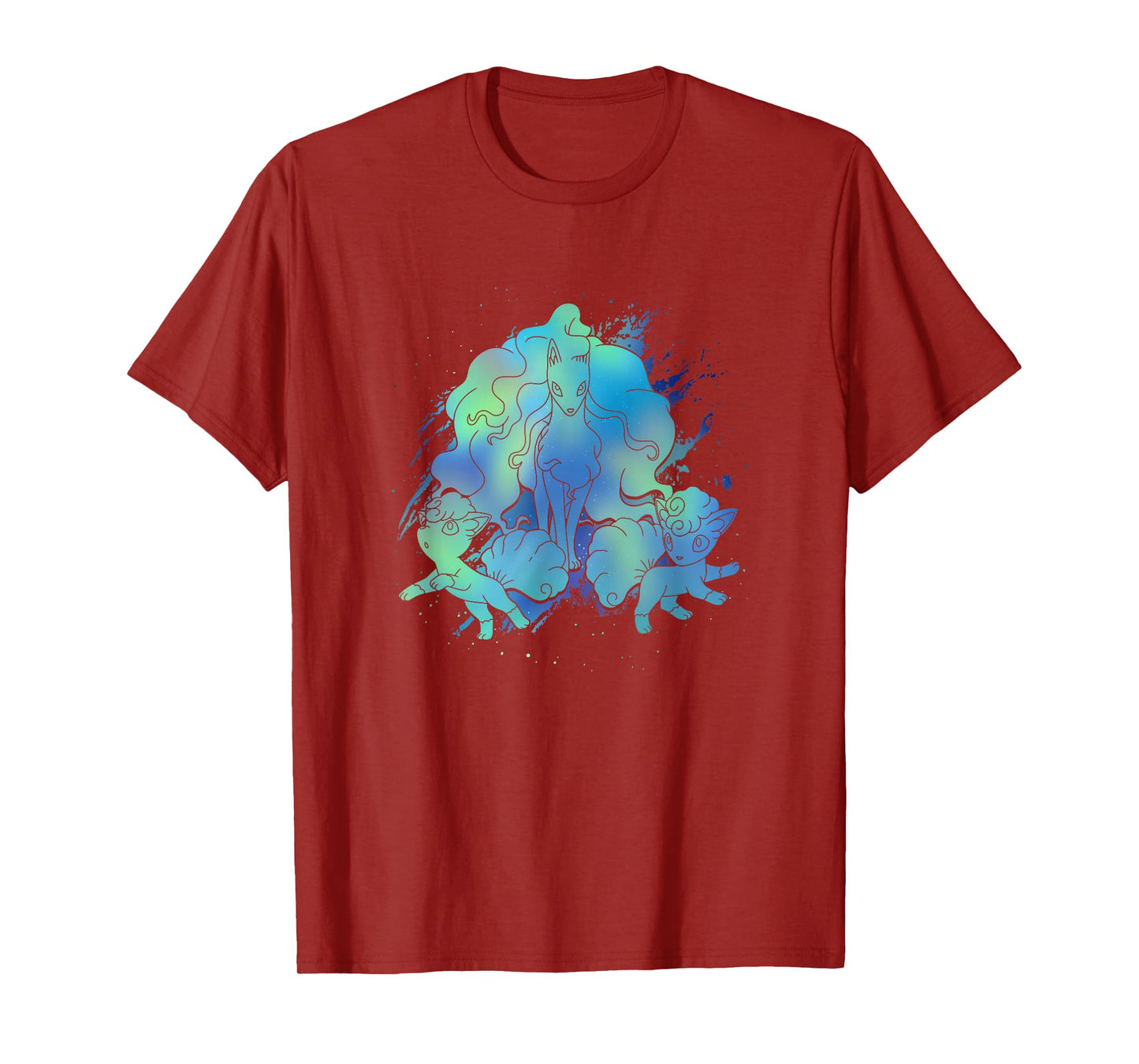 Pokémon Alolan Ninetales & Vulpix Beautiful Northern Lights T-Shirt