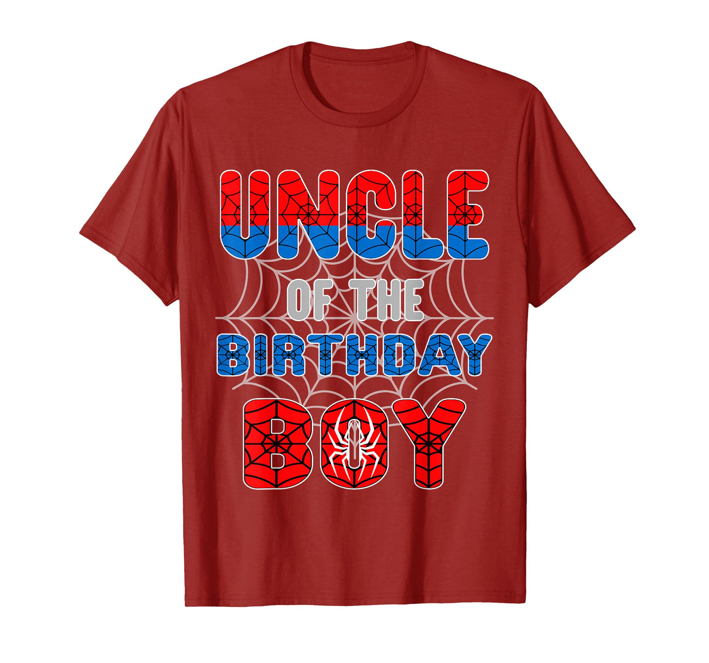 Spider Web Birthday Party Uncle of The Birthday Boy T-Shirt