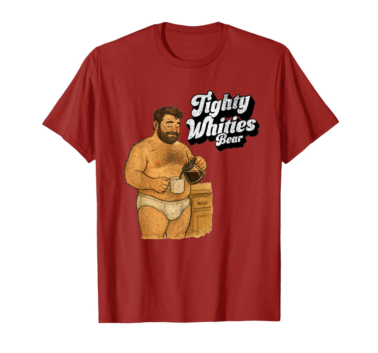 Retro Bear Illustration Tighty Whities Briefs Art T-Shirt