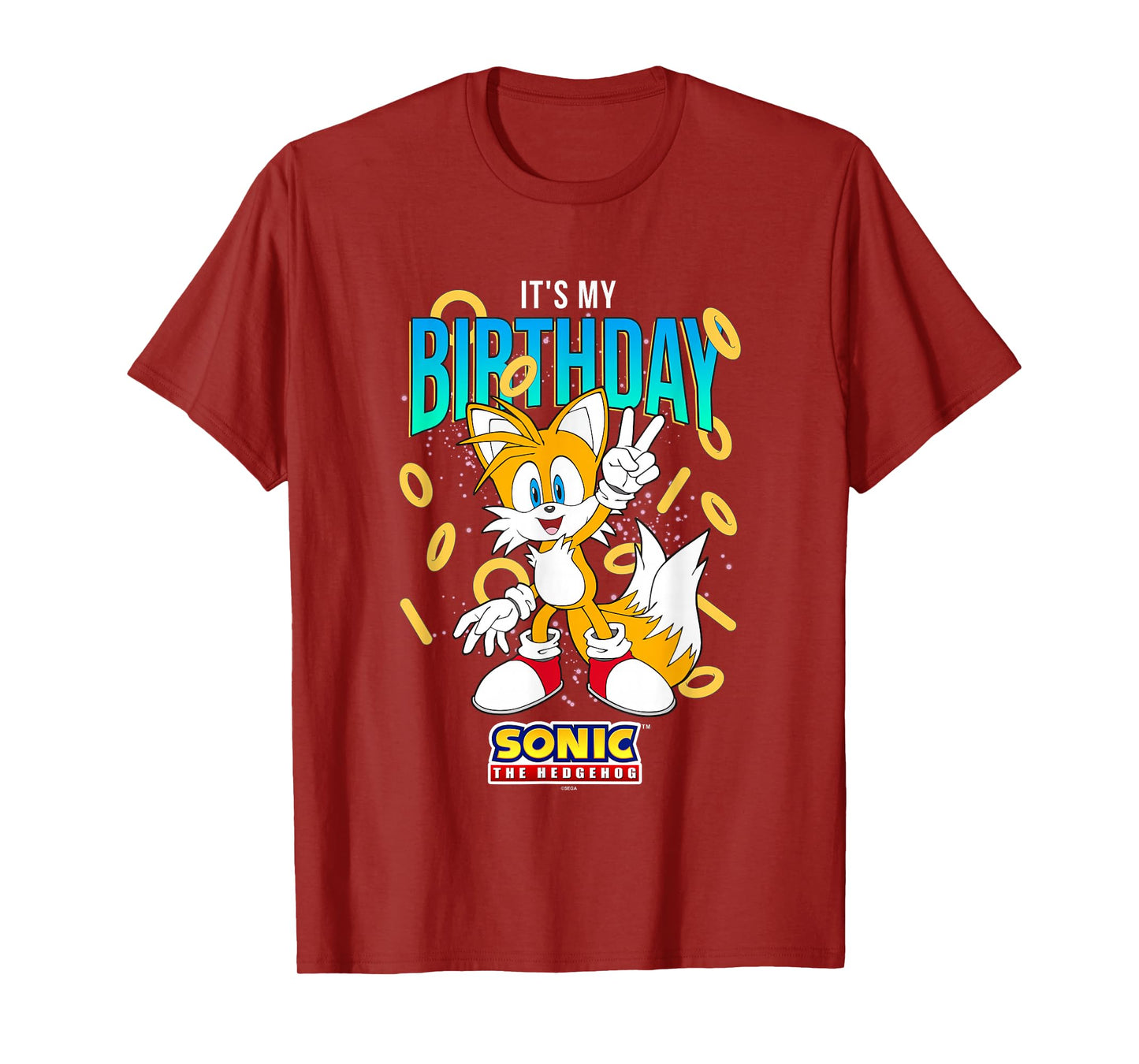 Sonic The Hedgehog Birthday It's My Birthday Tails Rings T-Shirt