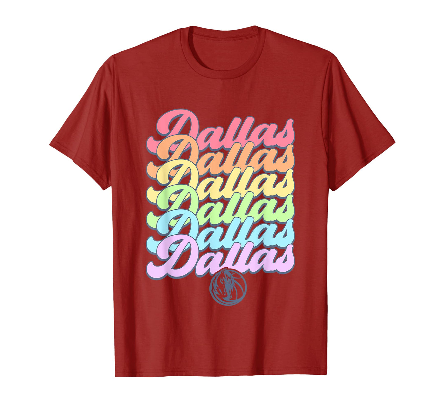 NBA Dallas Mavericks Pastel Rainbow Pride Stack T-Shirt