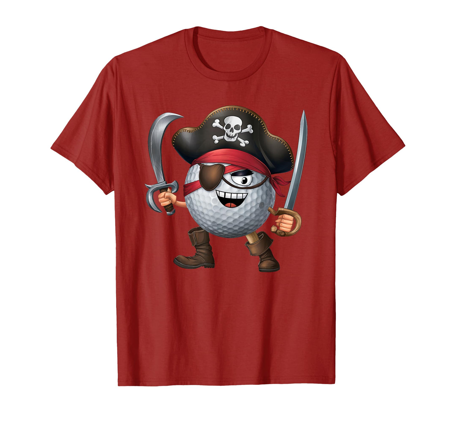 Golf Halloween Pirate Player Mens Womens Kids Pirate Funny T-Shirt