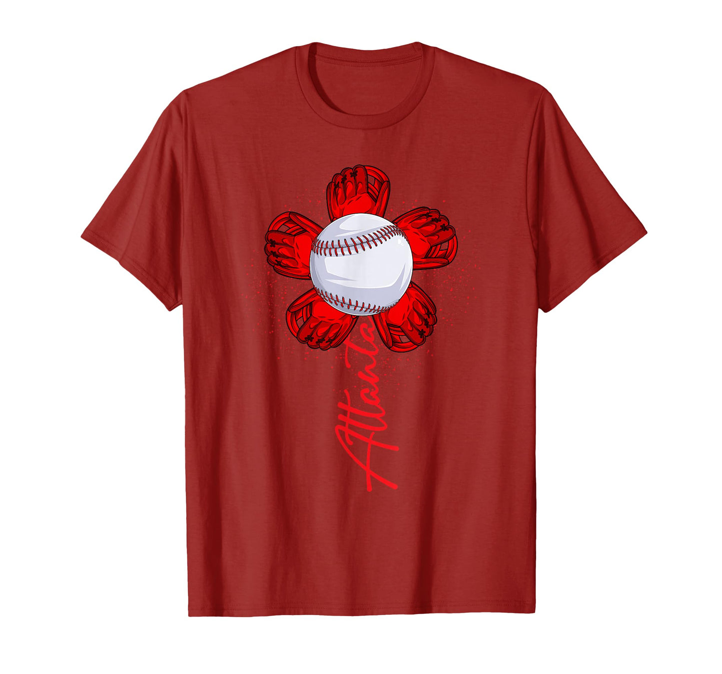 Cute Flower Atlanta Retro Baseball Lover Game Day T-Shirt