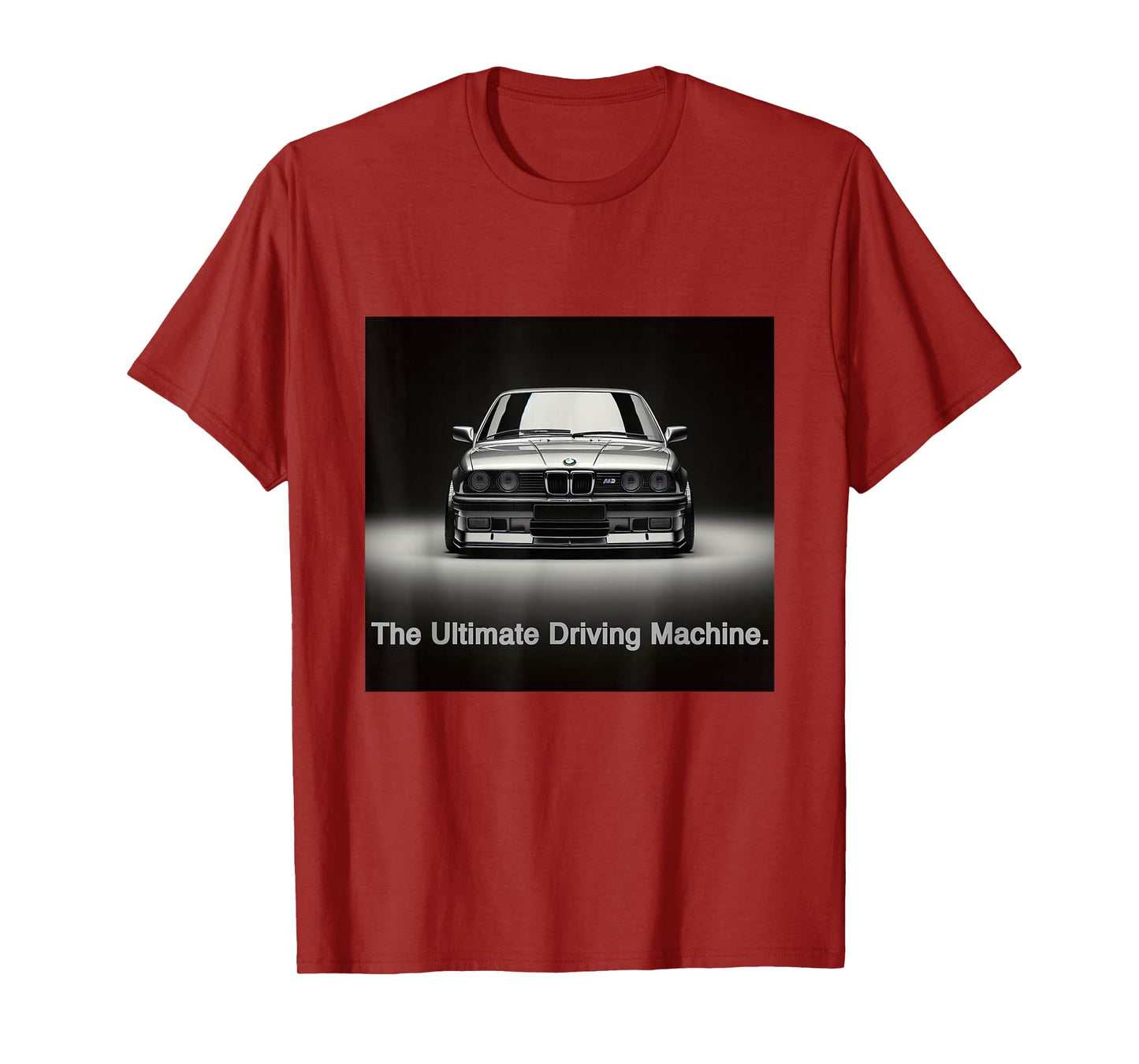 Russ Designs Ultimate Driving Machine Vintage Euro E30 T-Shirt - Black, Small, Unisex, Short Sleeve, Polyester, Car-Themed, Driving, All Seasons