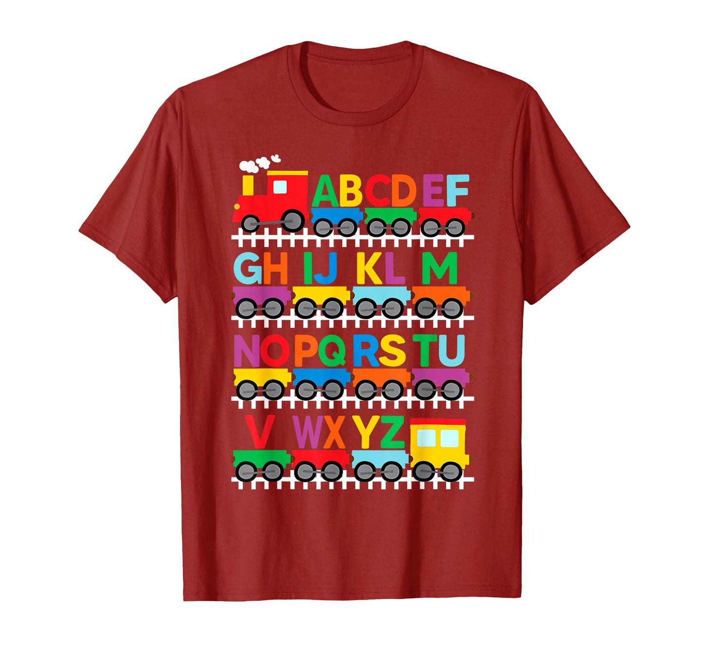 Train Railroad Lover ABC Alphabet A-Z ABCs Kindergarten Kids T-Shirt