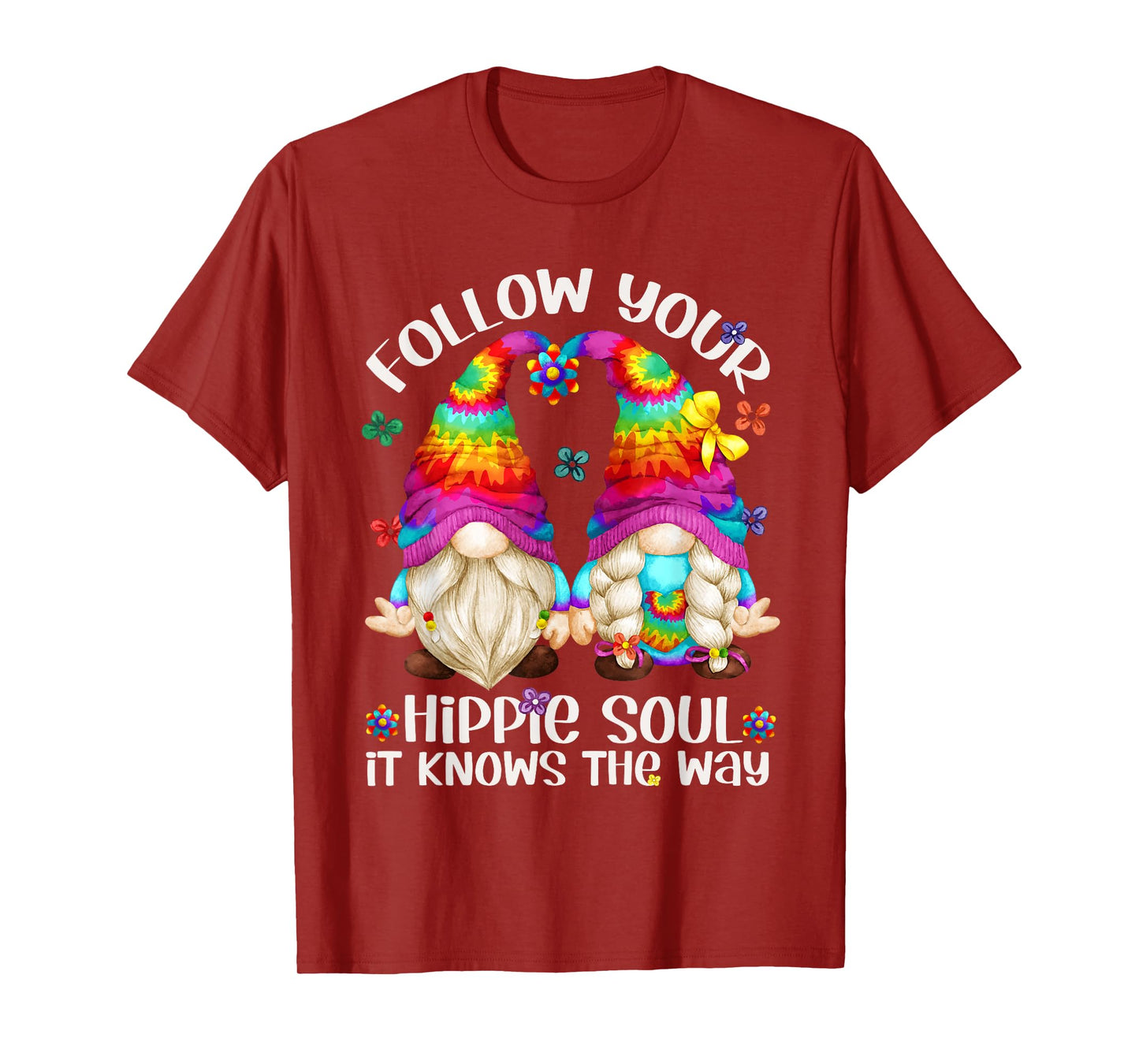 Hippie Soul Gnomies Makes Peace Sign - Cute Hippie Gnome T-Shirt
