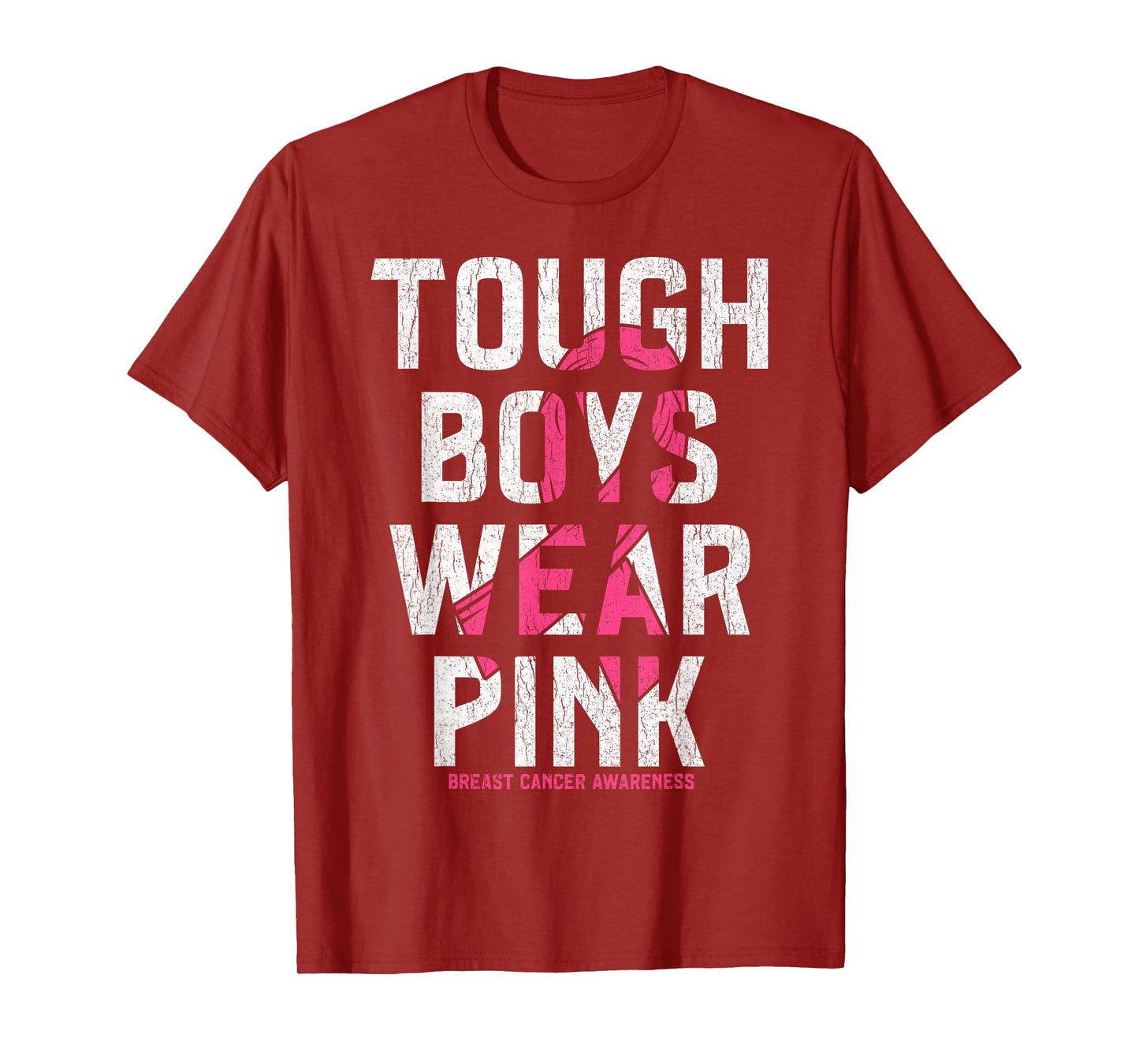 Tough Boys Wear Pink Breast Cancer Awareness Shirts Men Boys T-Shirt