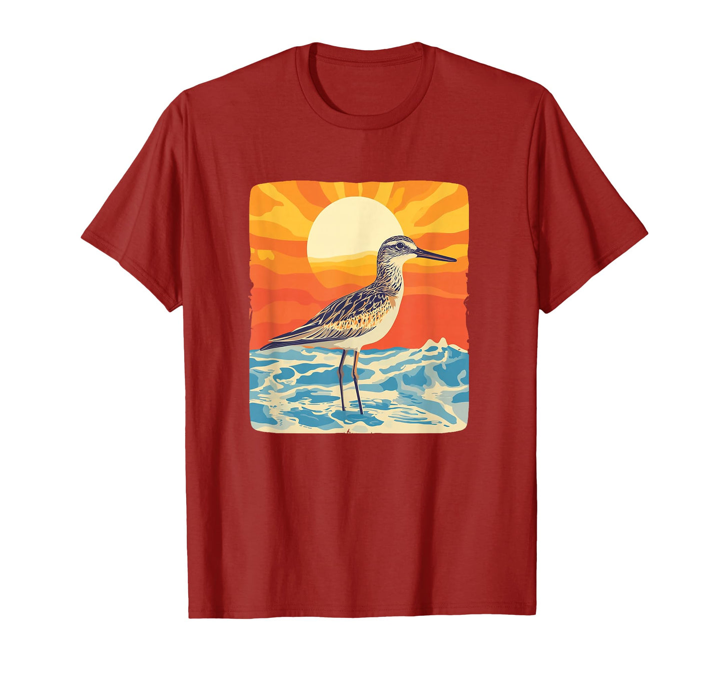 Sandpiper Bird Enjoying the Sandy Shores for Man and Woman T-Shirt