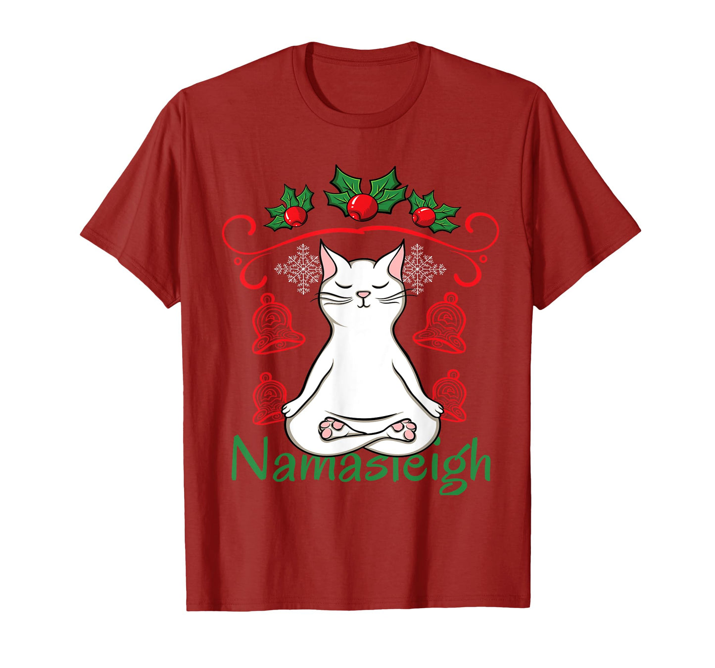 Namasleigh Santa Claus Namaste Yoga Ugly Christmas T-Shirt T-Shirt