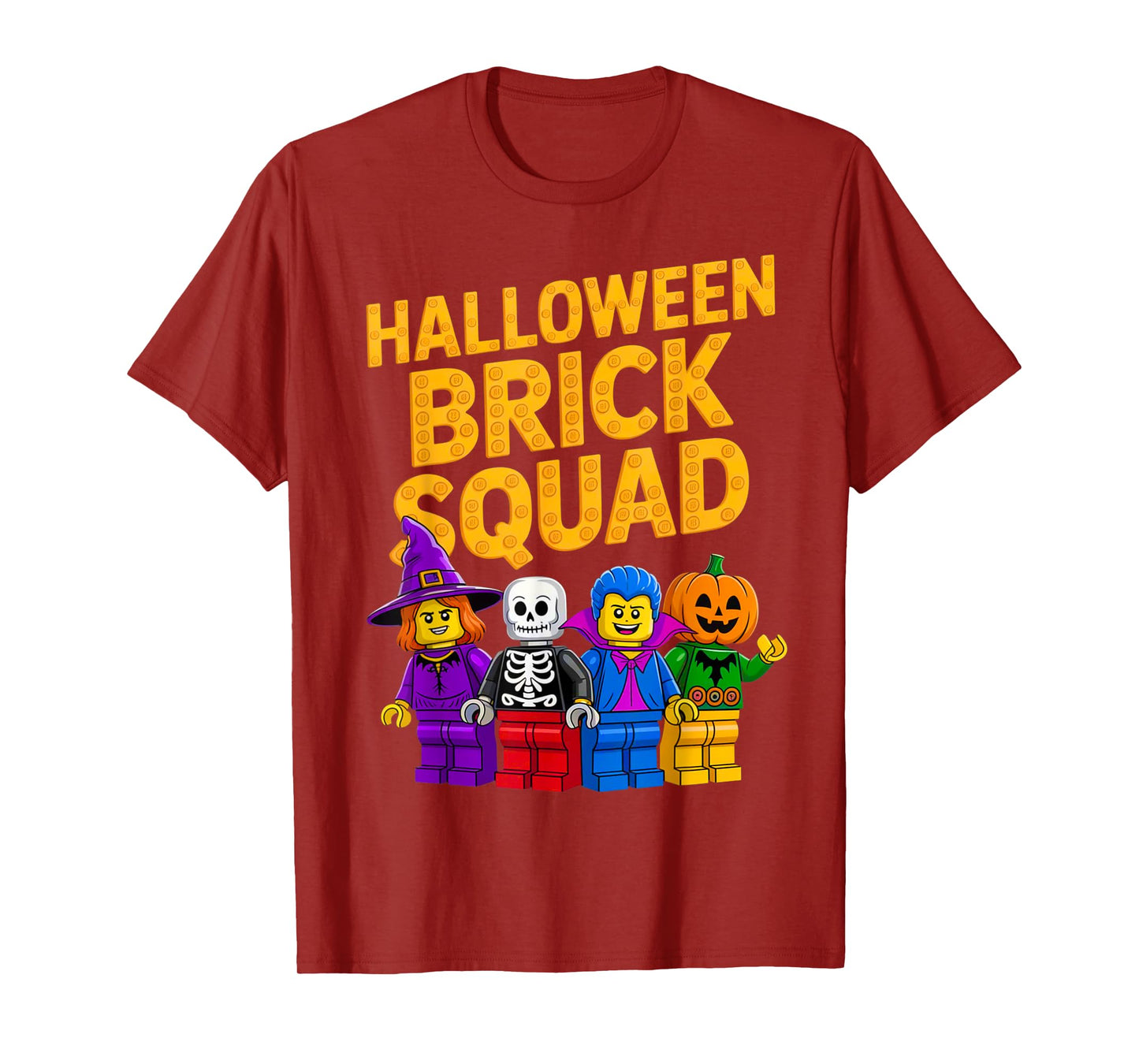 Halloween Brick Squad Costume Master Builder Blocks Building T-Shirt