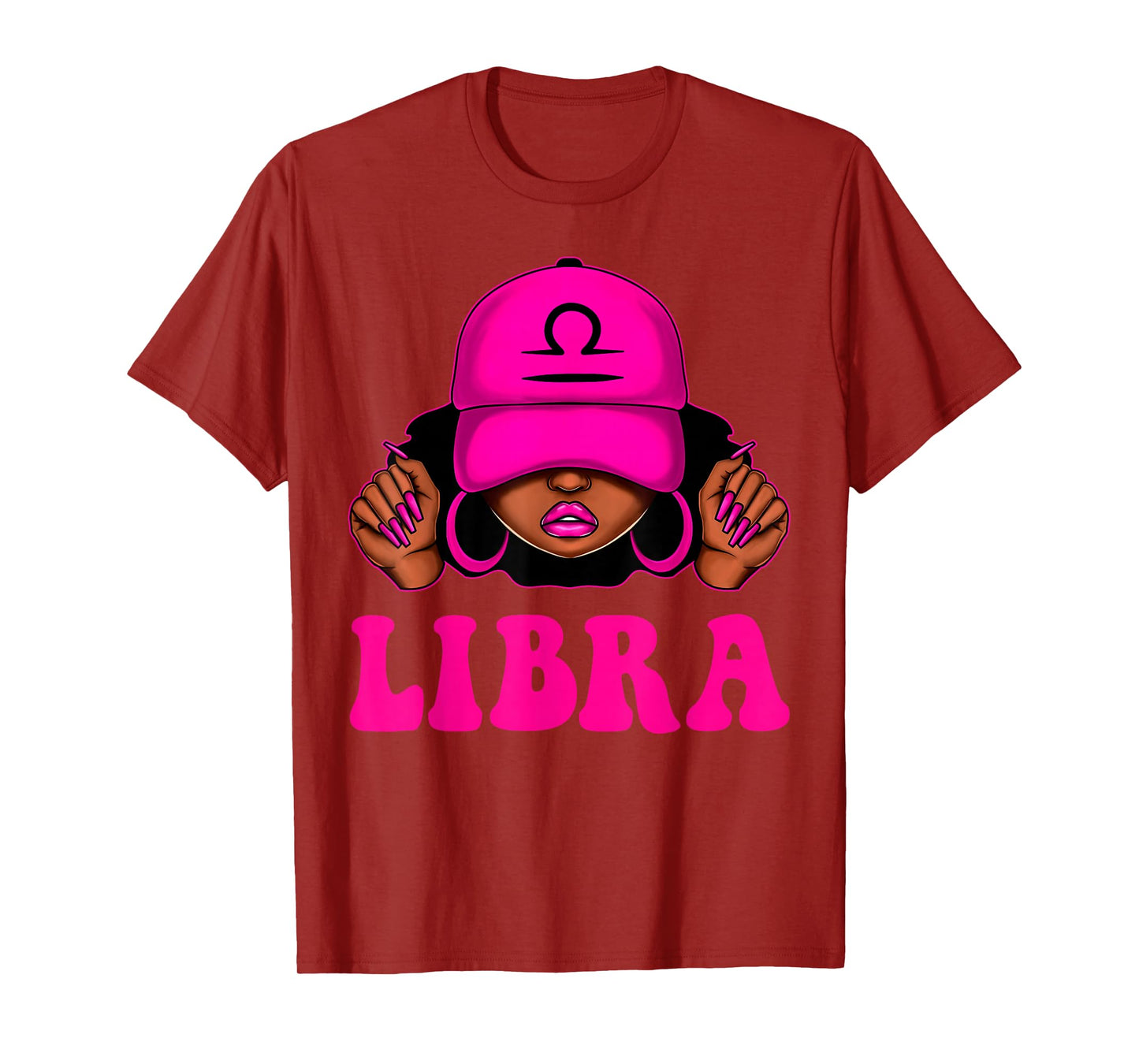 Libra Queen Sassy Black Woman Afro Girl Zodiac Birthday T-Shirt