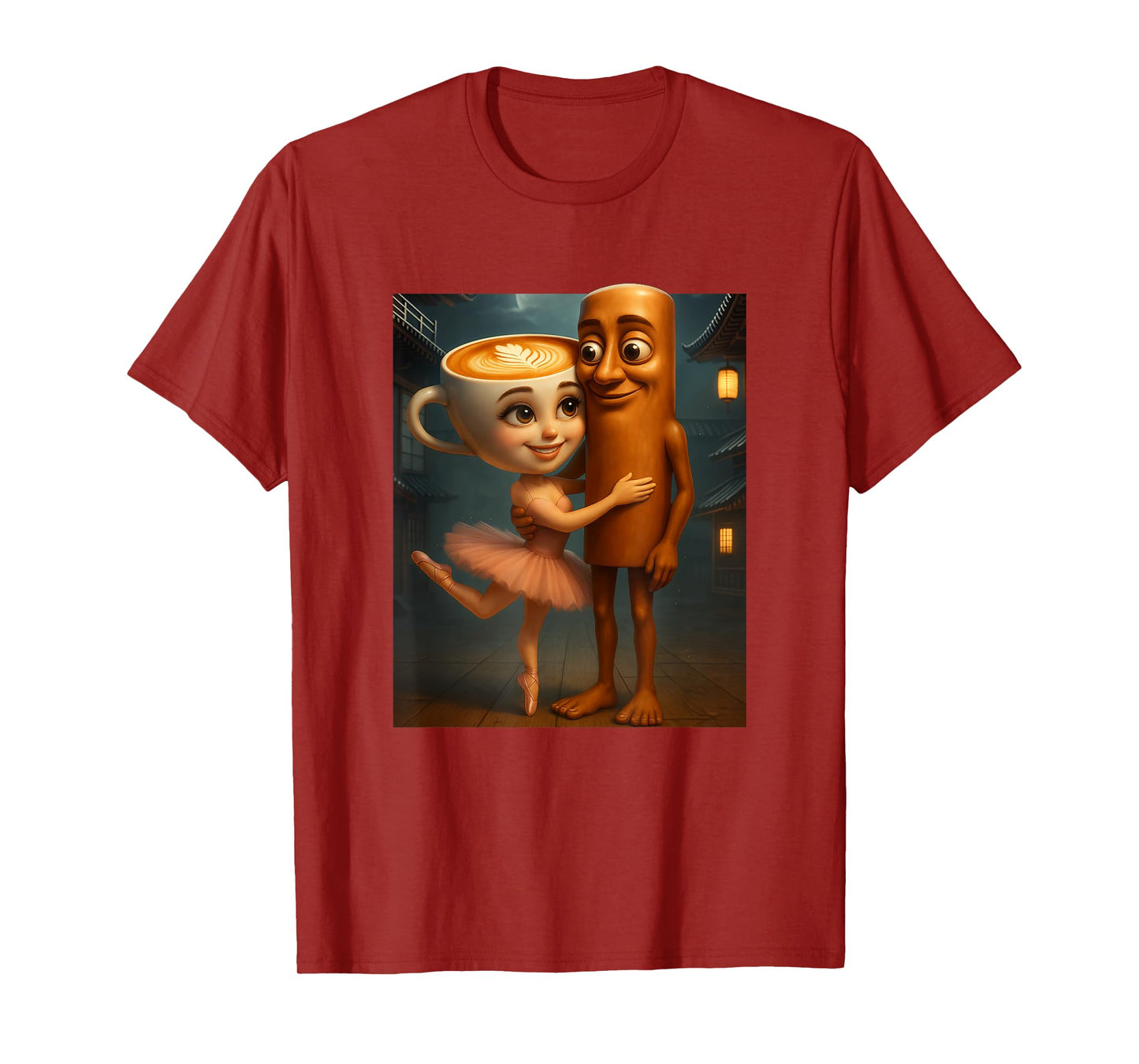 Tung Tung Sahur Loves Ballerina Cappuccina Italian Brainrot T-Shirt