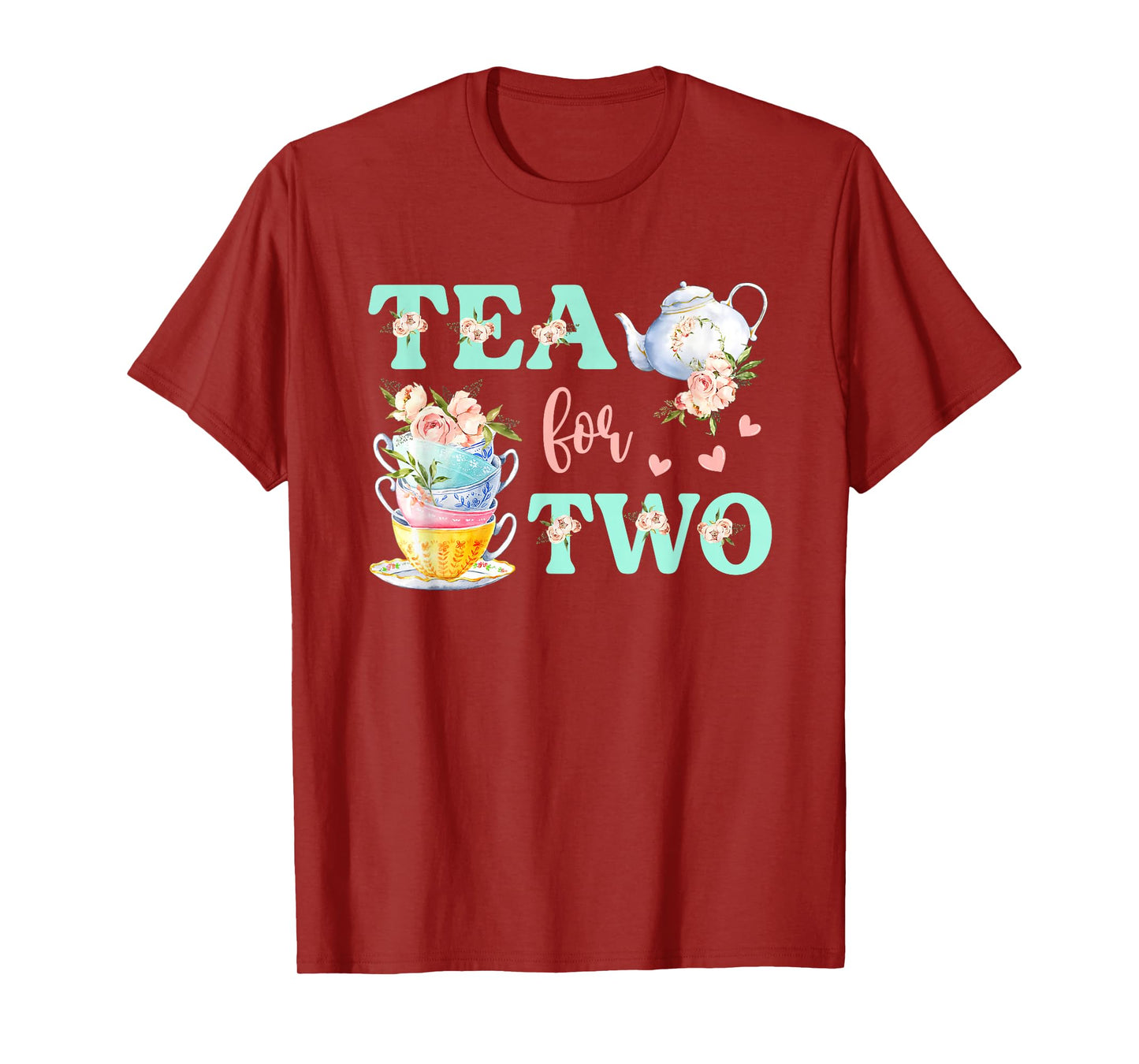Tea For Two 2nd Birthday Outfit Girl Tea Party Bday Theme T-Shirt