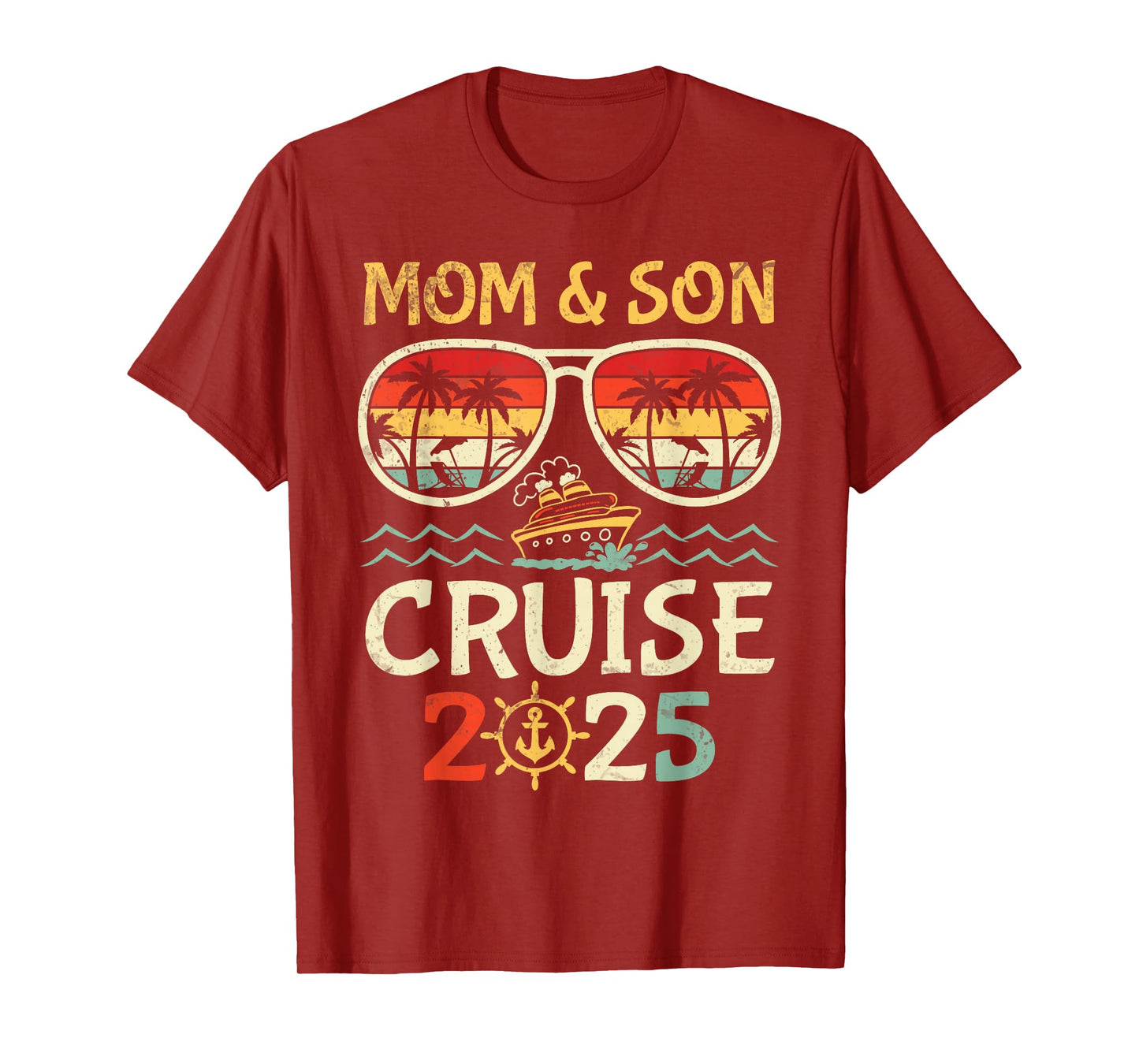 P8Shop New Trip 2025 Mom & Son Tropical Family Vacation T-Shirt - Black, Unisex-Adults/Kids, Short Sleeve, T-Shirt, Solid, Crew Neck, Medium, Summer